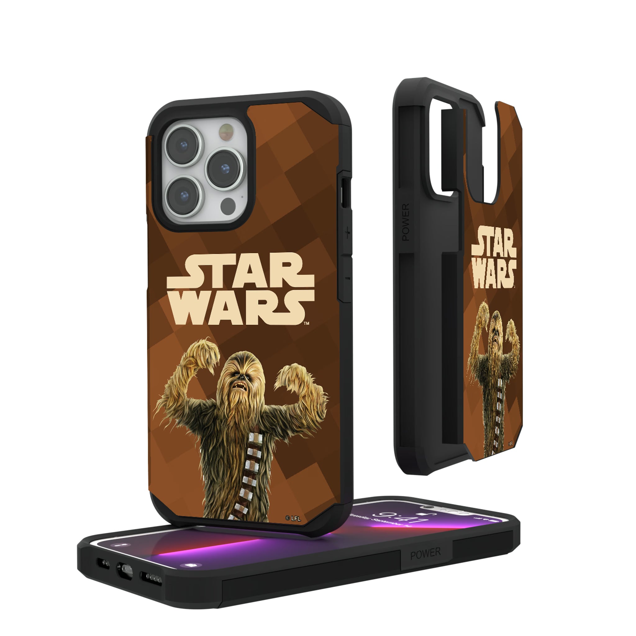 Star Wars Chewbacca Color Block iPhone Rugged Phone Case for Apple iPhone#Device_iPhone 13 Pro