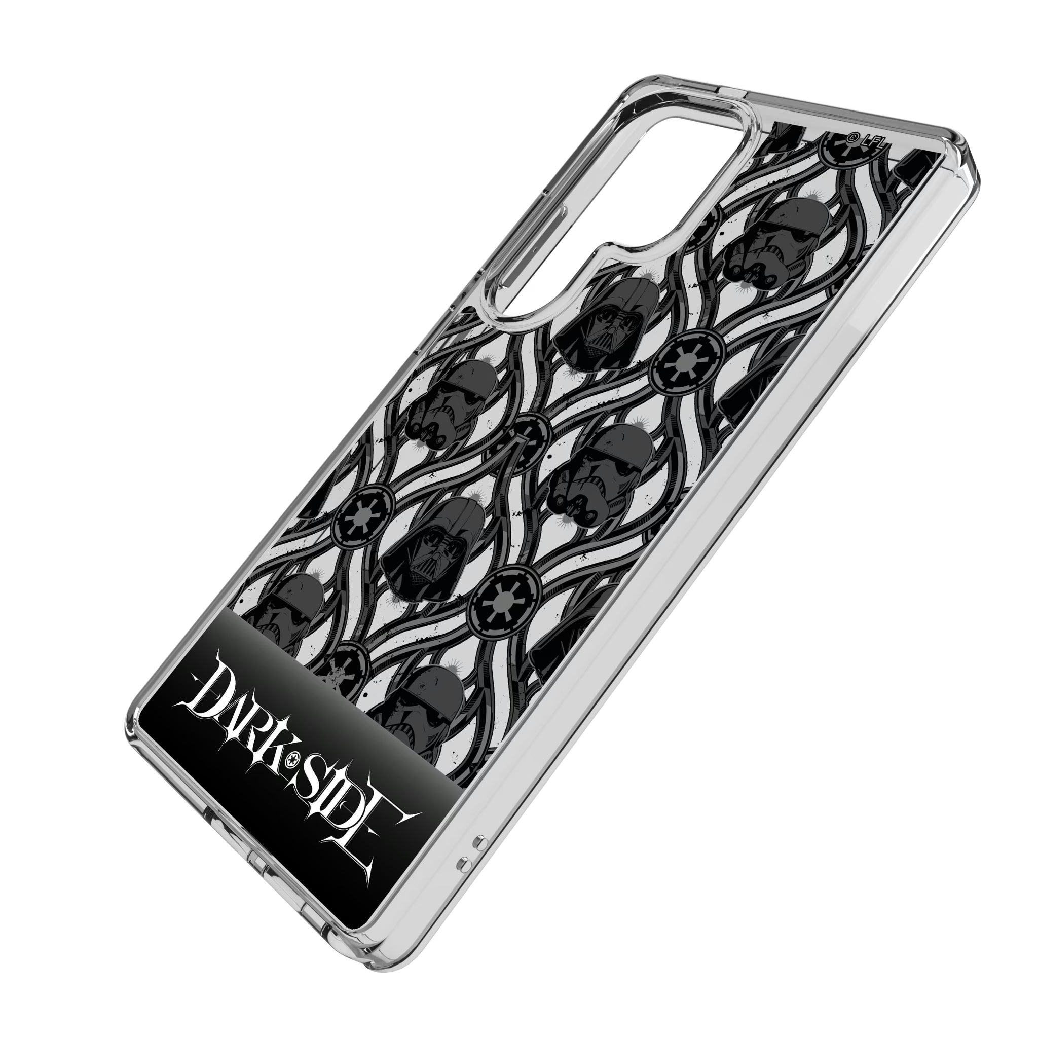 Star Wars Dark Side Pattern Galaxy Clear Phone Case for Samsung Galaxy - Isometric View