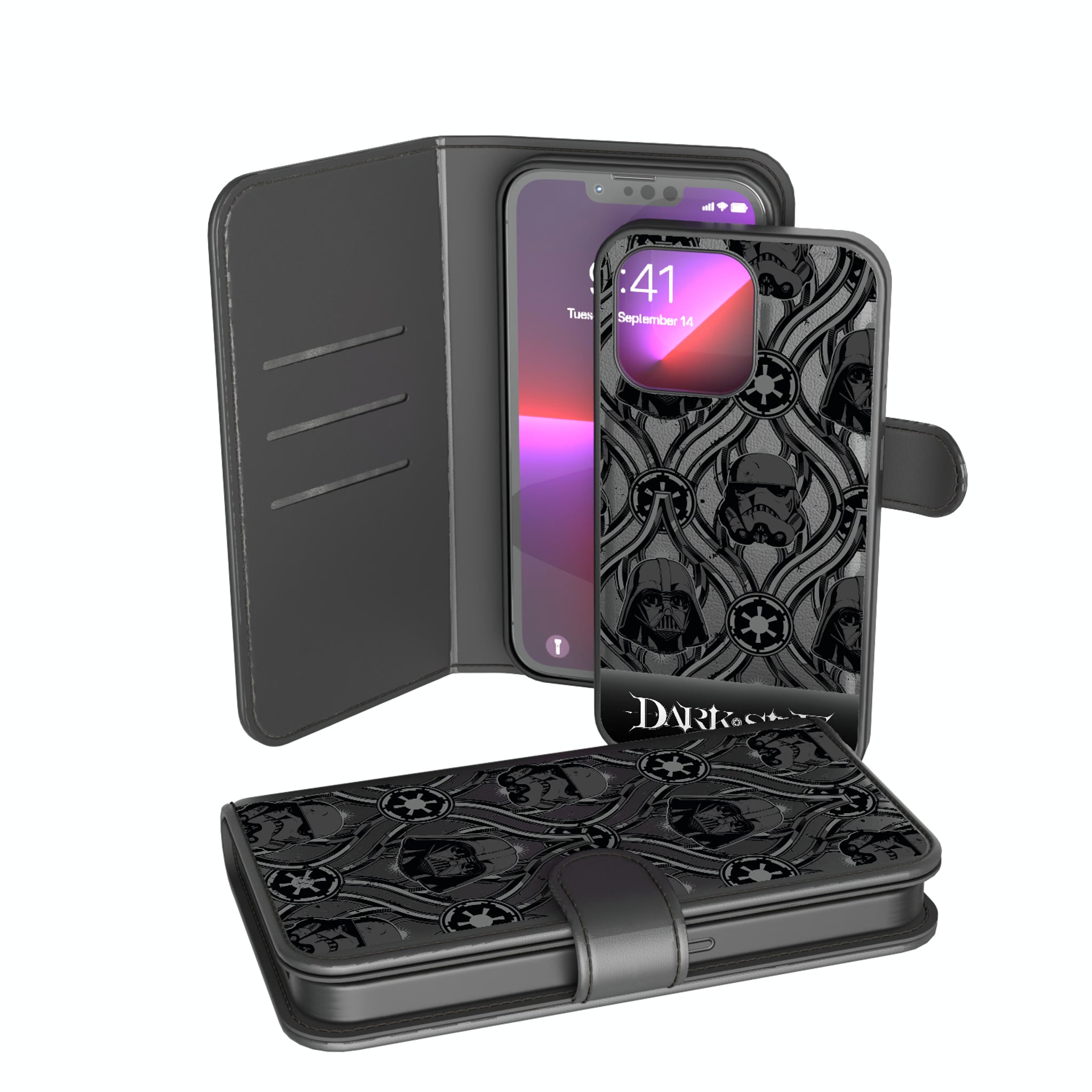 Star Wars Dark Side Pattern iPhone Wallet Phone Case for Apple iPhone