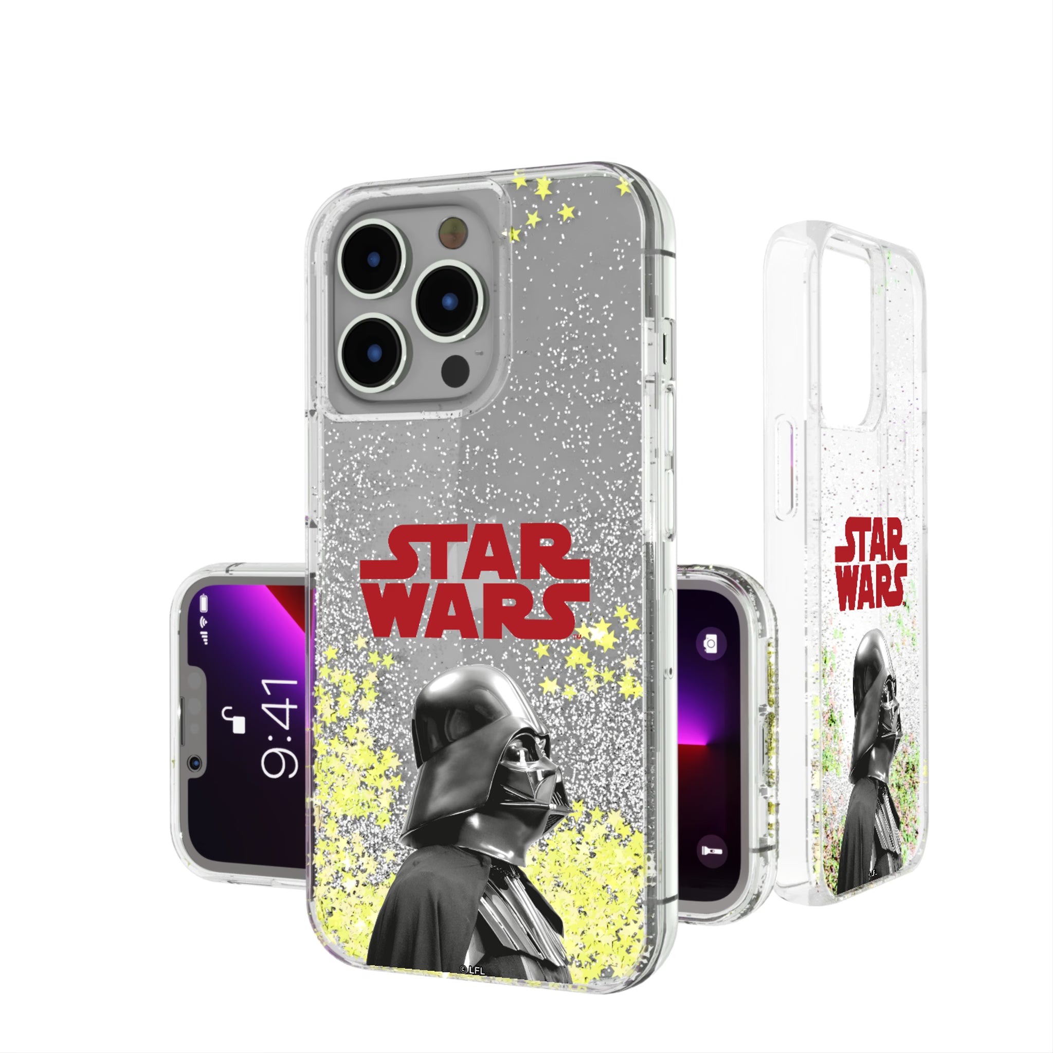Star Wars Darth Vader Color Block iPhone Glitter Phone Case for Apple iPhone