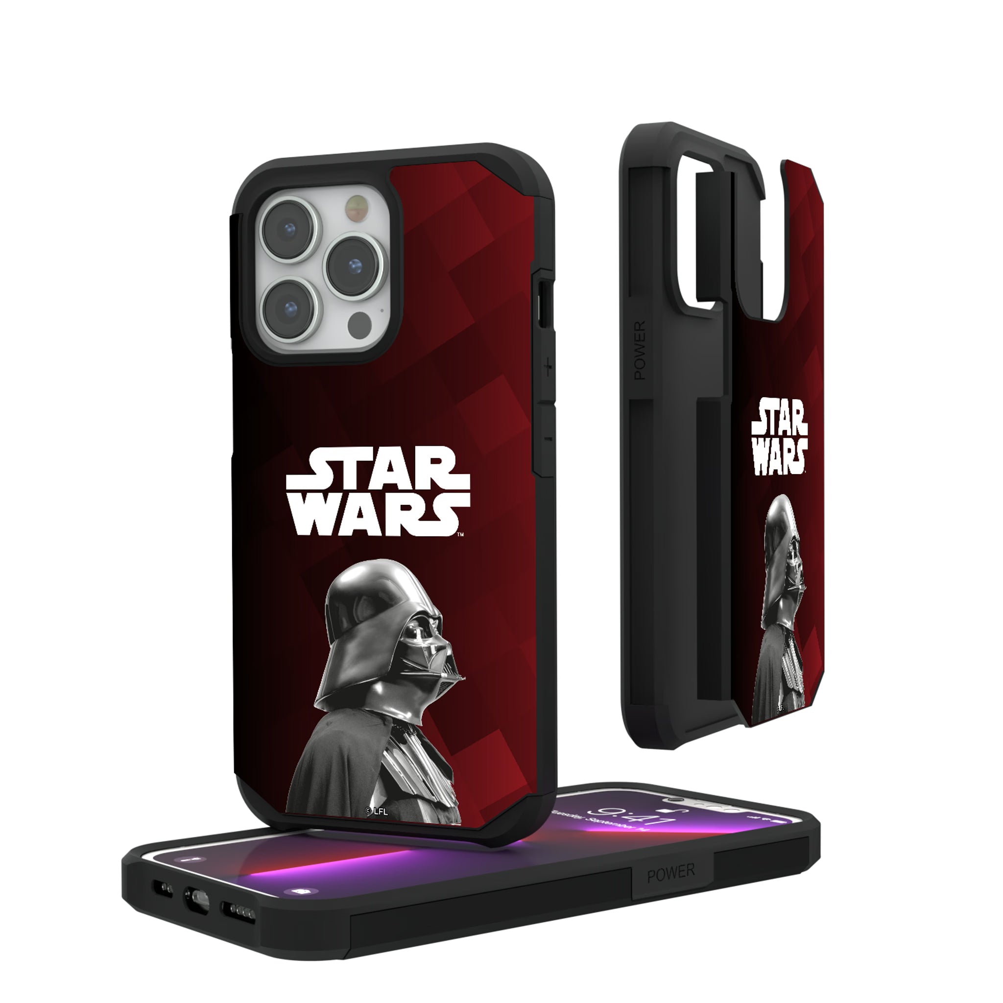 Star Wars Darth Vader Color Block iPhone Rugged Phone Case for Apple iPhone#Device_iPhone 13 Pro