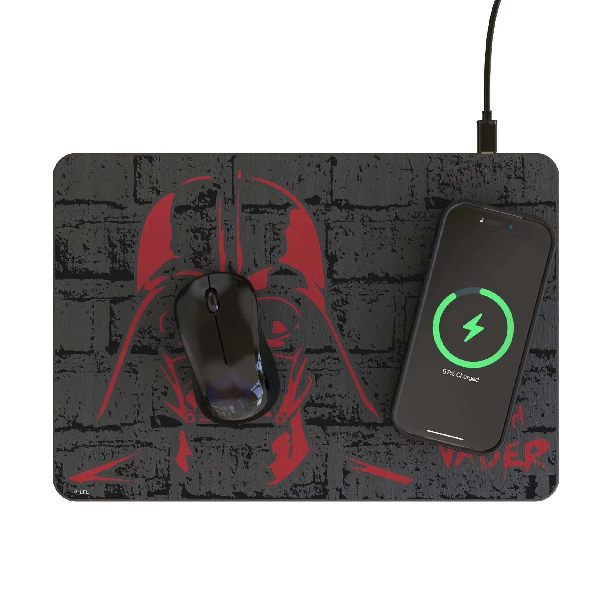 Star Wars Darth Vader Iconic 15-Watt Wireless Charger and Mouse Pad - Lifestyle