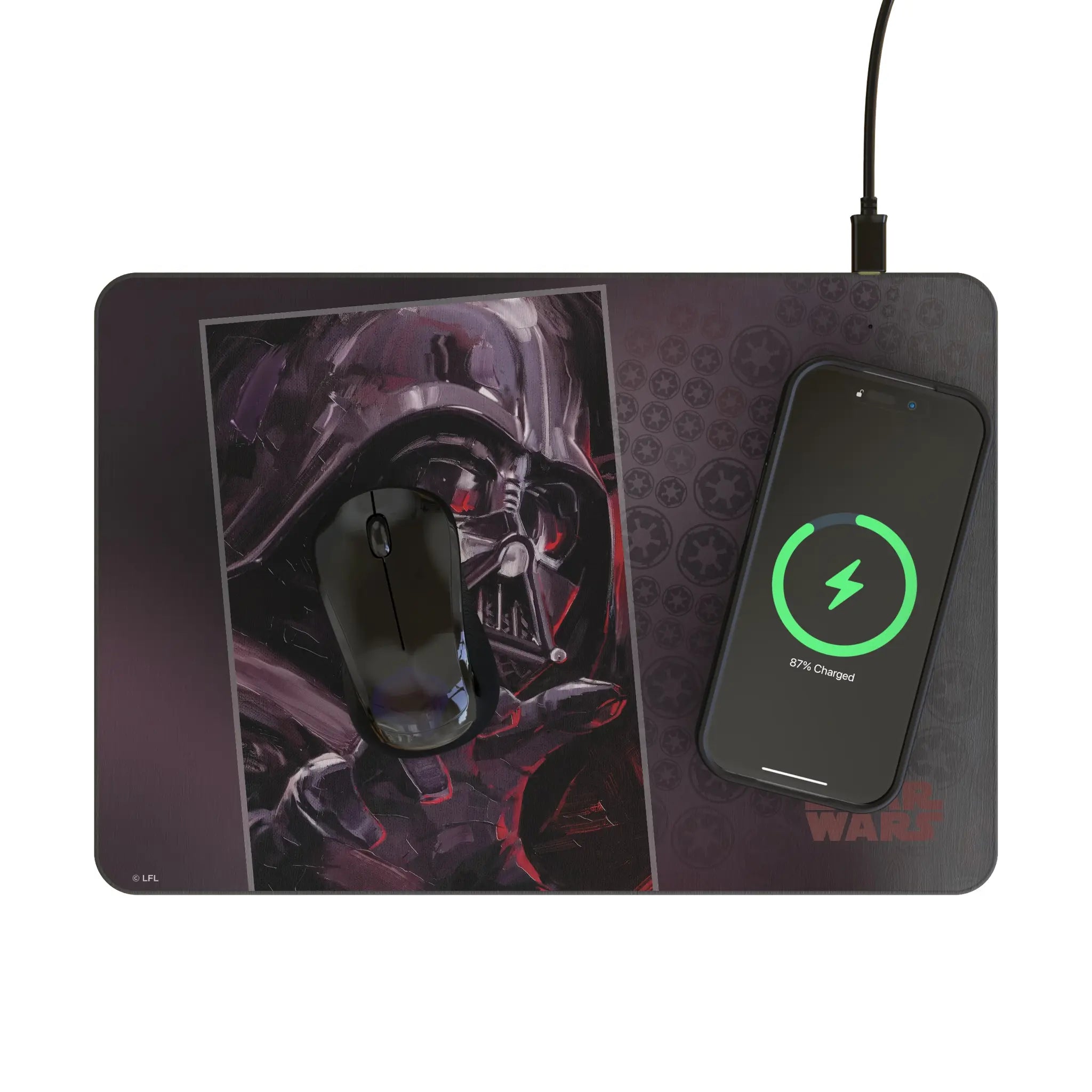 Star Wars Darth Vader Portrait 15-Watt Wireless Charger and Mouse Pad - Lifestyle