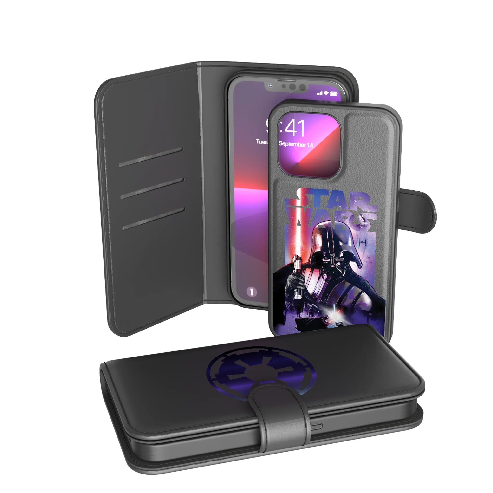 Star Wars Darth Vader Portrait Collage iPhone Wallet Phone Case for Apple iPhone