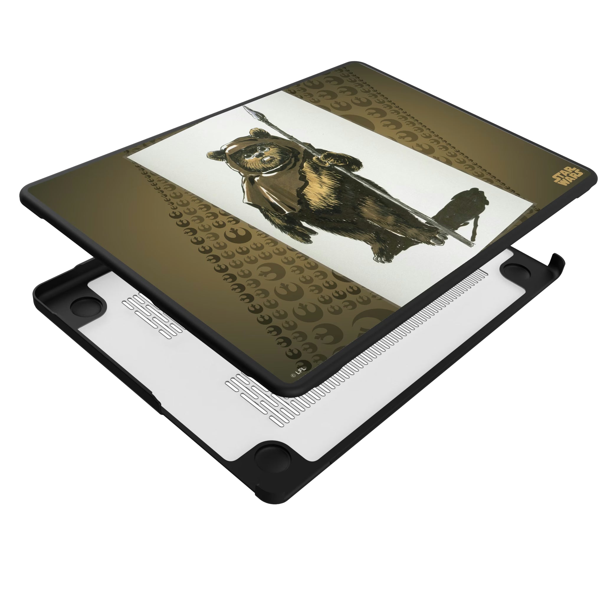 Star Wars Ewok Portrait MacBook Laptop Case for Apple MacBook - Isometric View#Device_MacBook Pro (14-inch, 2021) / MacBook Pro (14-inch, 2023) / MacBook Pro (14-inch, 2024)