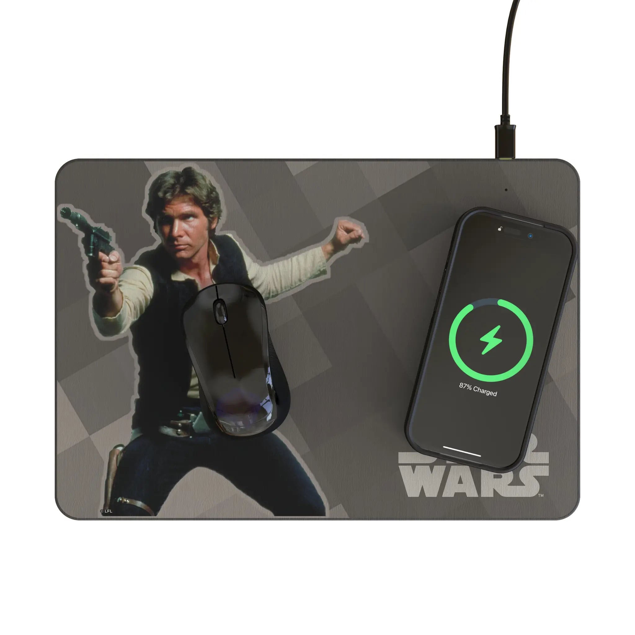 Star Wars Han Solo Color Block 15-Watt Wireless Charger and Mouse Pad - Lifestyle