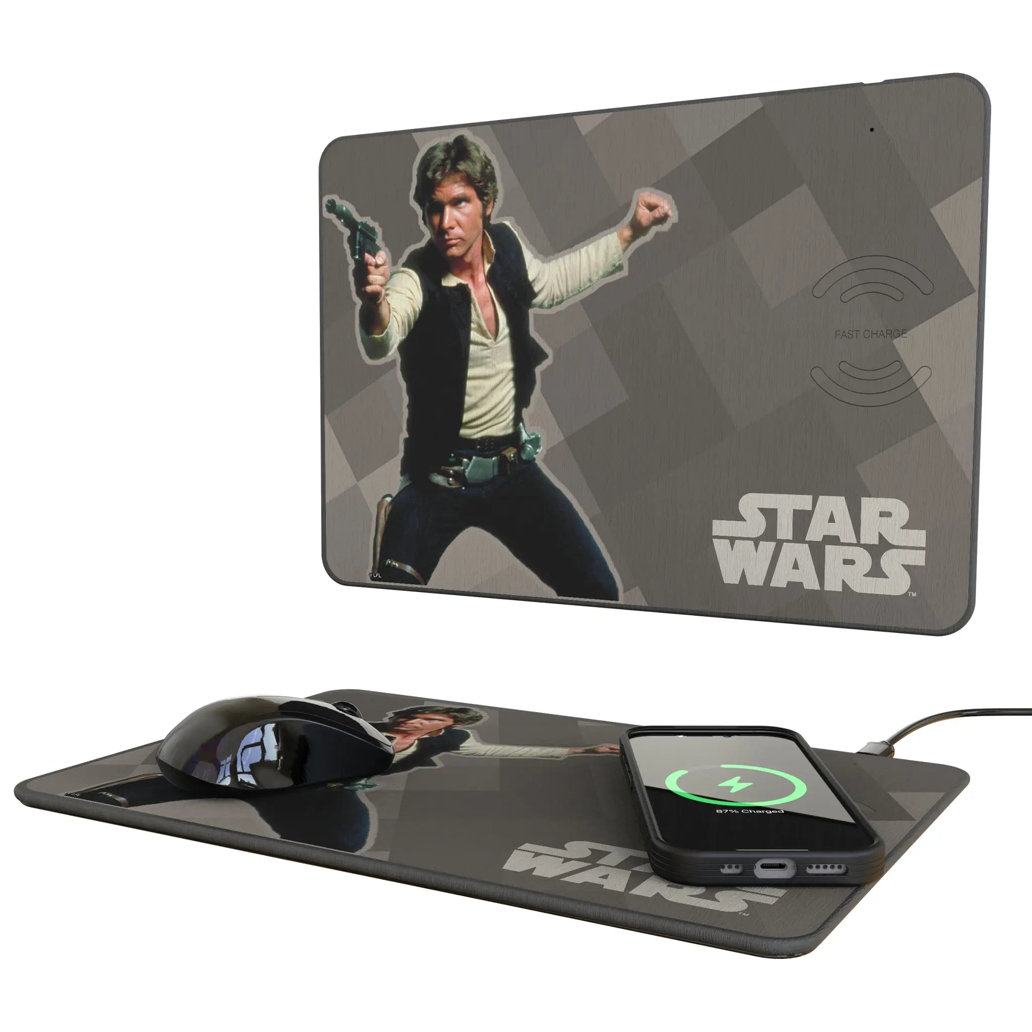 Star Wars Han Solo Color Block 15-Watt Wireless Charger and Mouse Pad