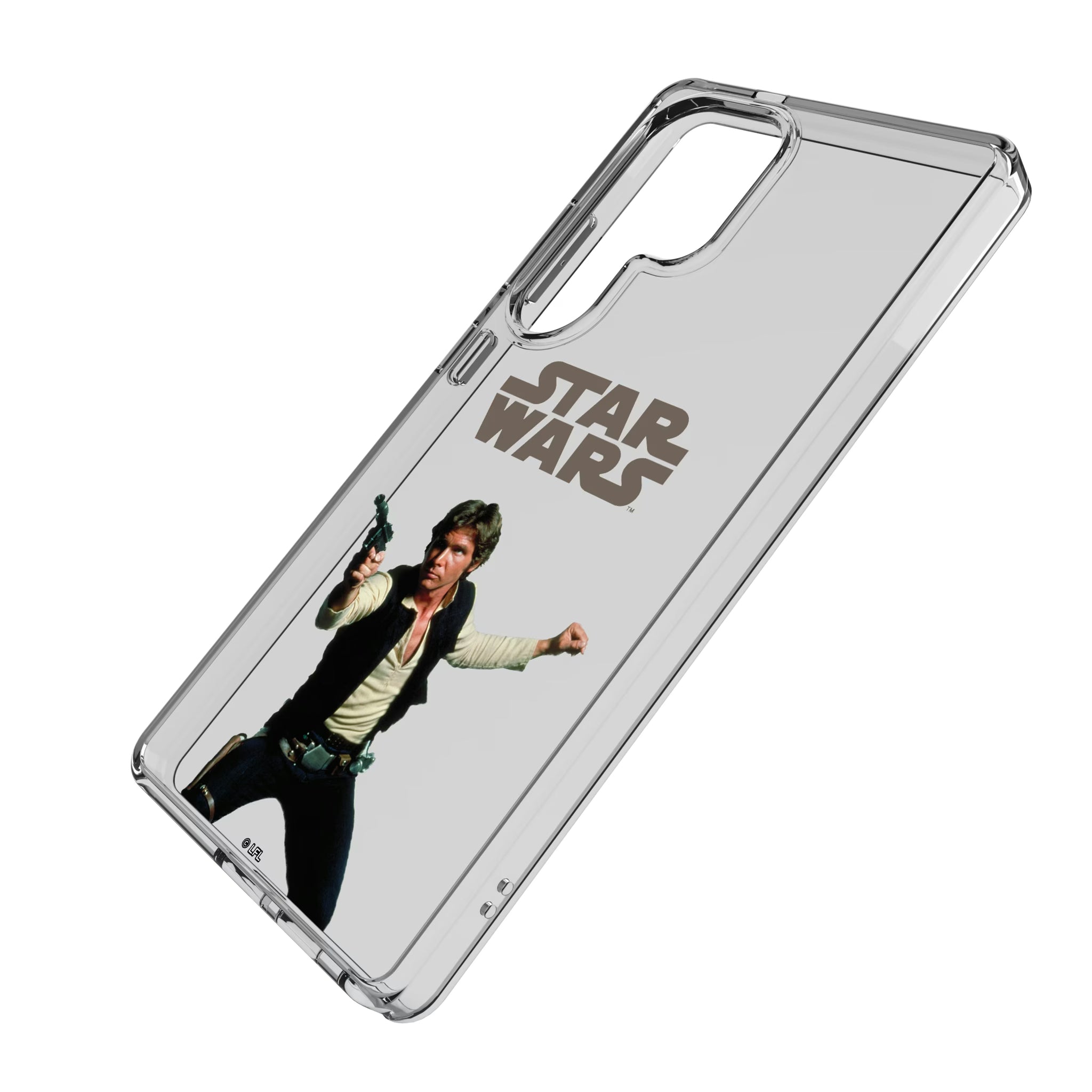 Star Wars Han Solo Color Block Galaxy Clear Phone Case for Samsung Galaxy - Isometric View