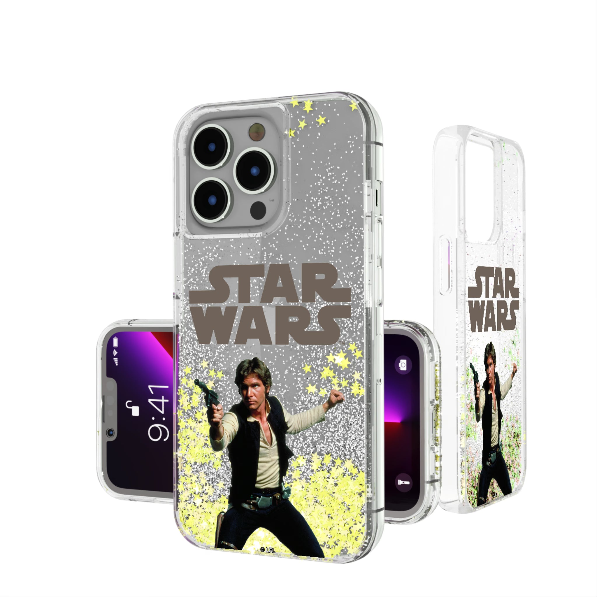 Star Wars Han Solo Color Block iPhone Glitter Phone Case for Apple iPhone
