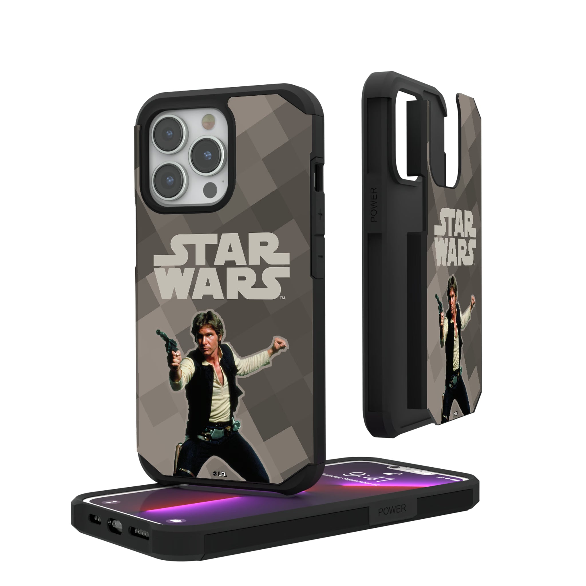 Star Wars Han Solo Color Block iPhone Rugged Phone Case for Apple iPhone#Device_iPhone 13 Pro