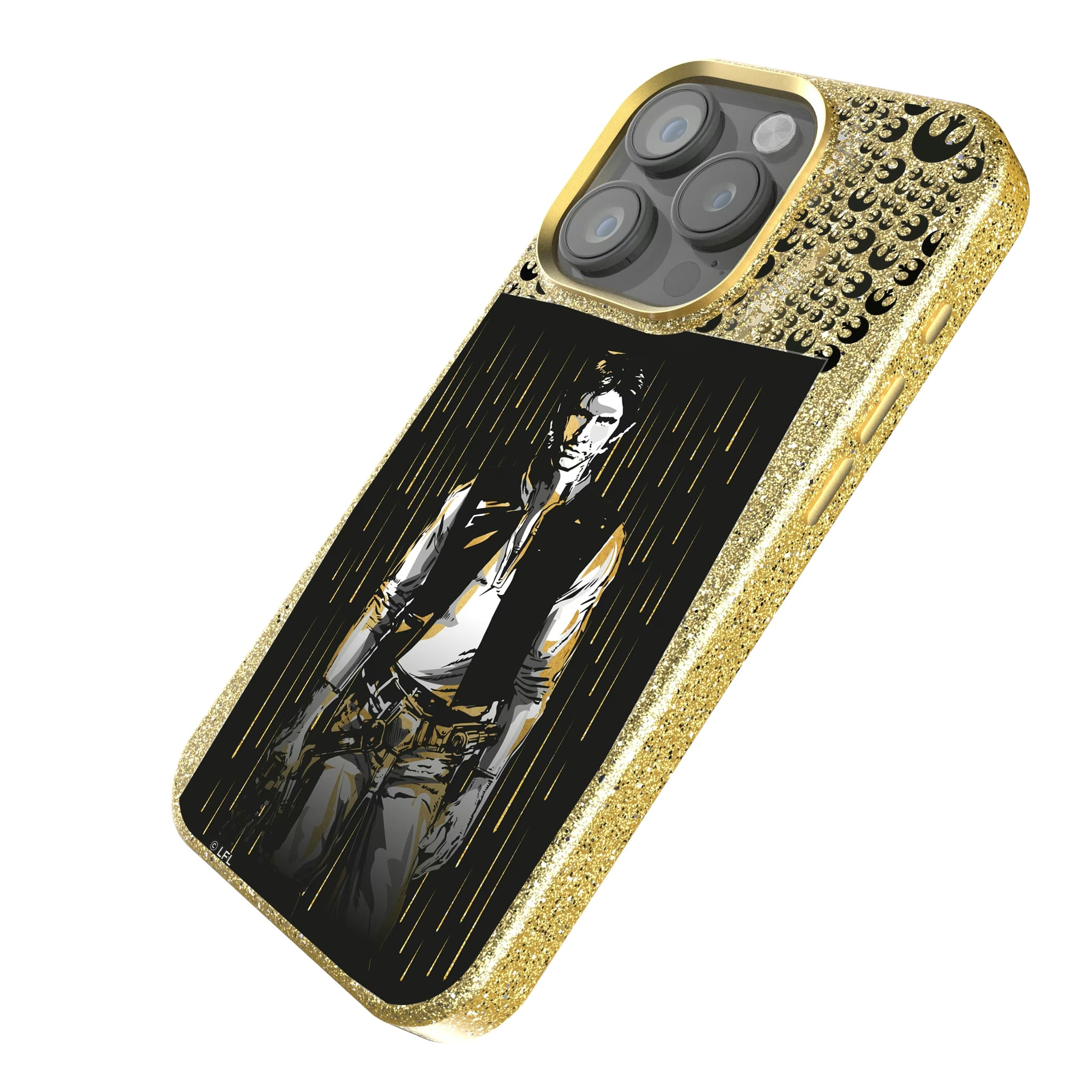 Star Wars Han Solo Portrait iPhone Bling Phone Case for Apple iPhone - Isometric View