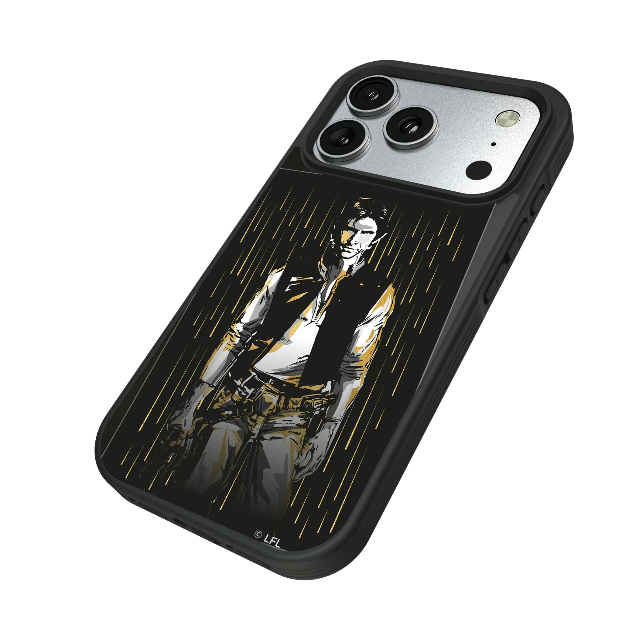 Star Wars Han Solo Portrait iPhone Bump Phone Case for Apple iPhone - Isometric View#Device_iPhone 17 Pro