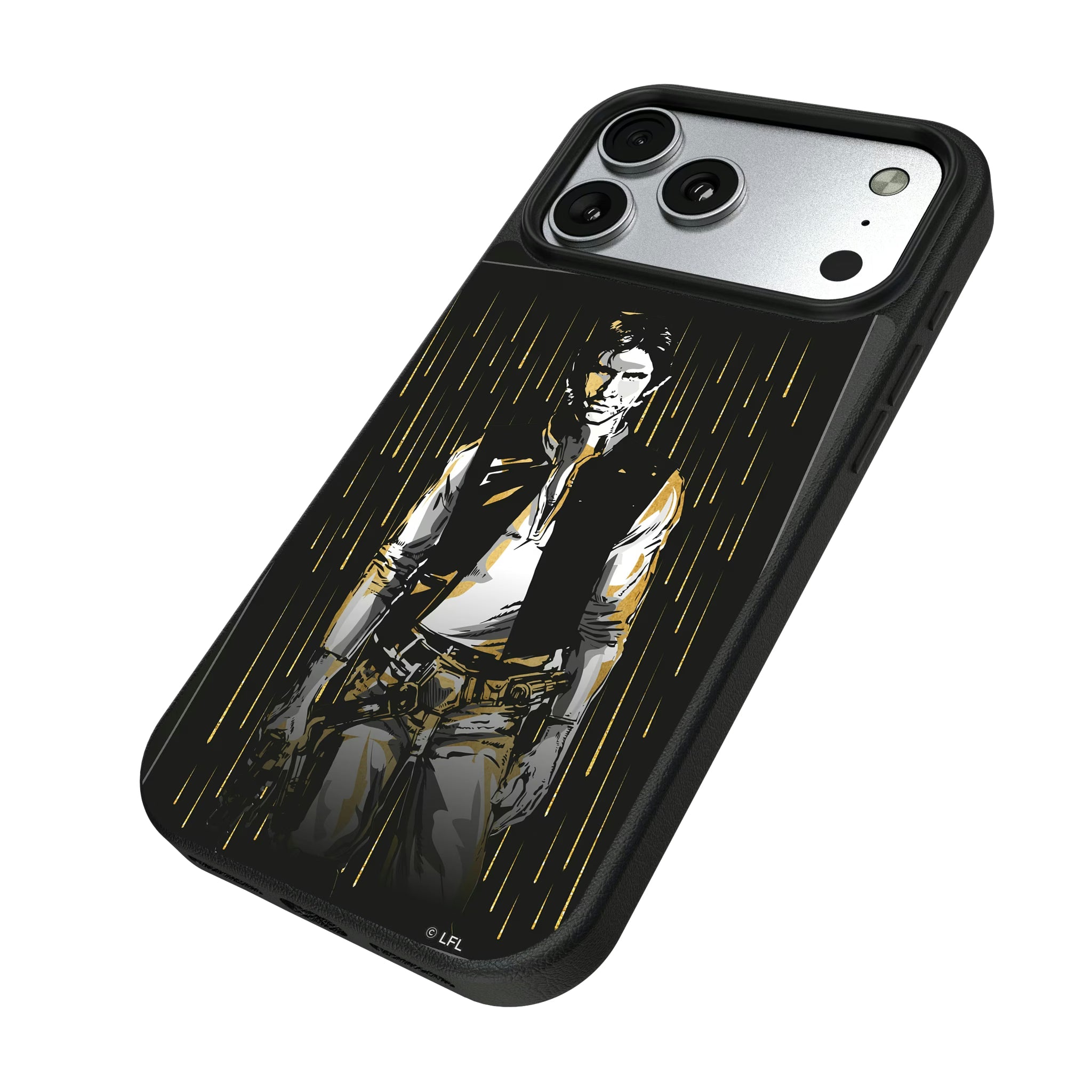 Star Wars Han Solo Portrait iPhone MagSafe Compatible Phone Case for Apple iPhone - Isometric View#Device_iPhone 17 Pro Max
