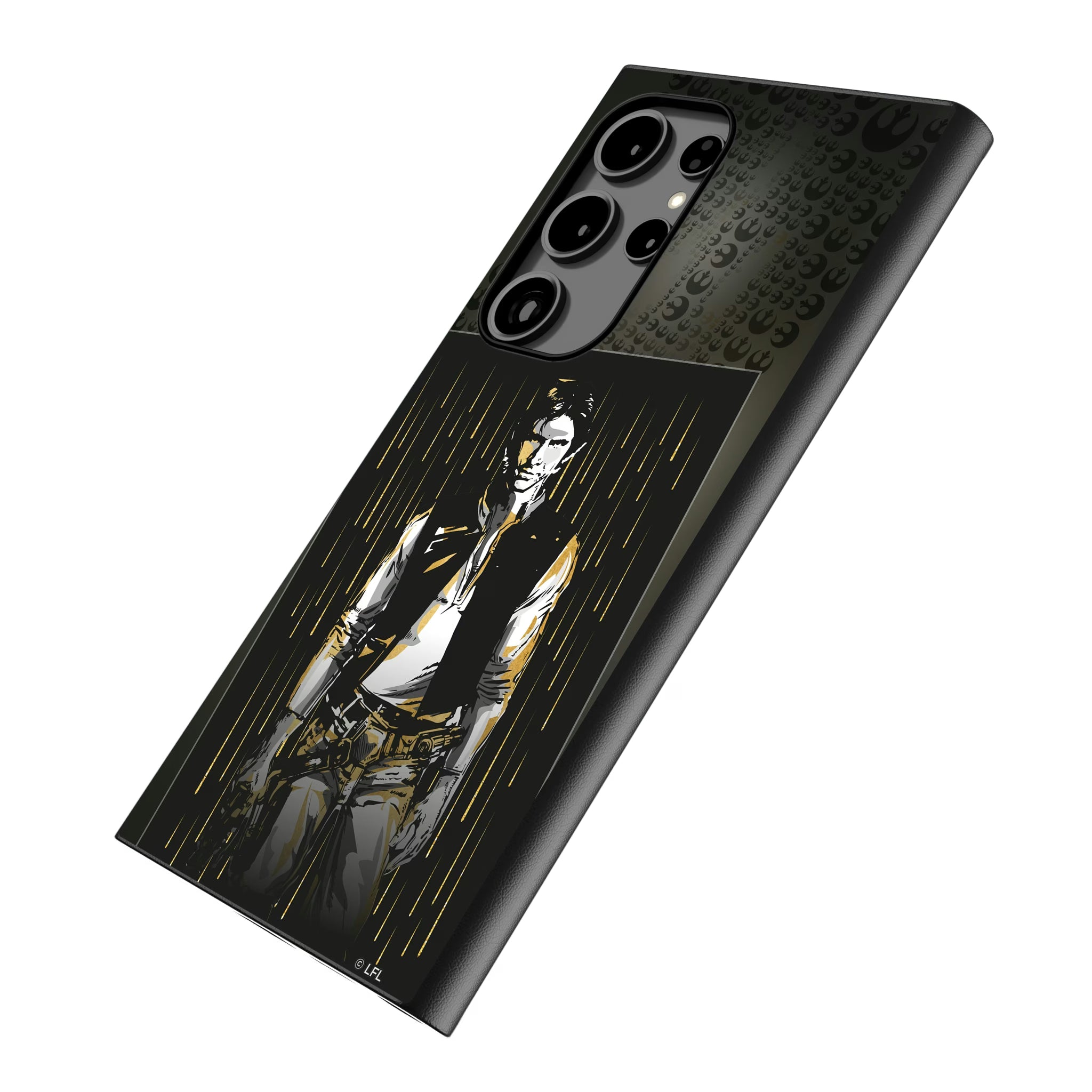Star Wars Han Solo Portrait Galaxy MagSafe Compatible Phone Case for Samsung Galaxy - Isometric View