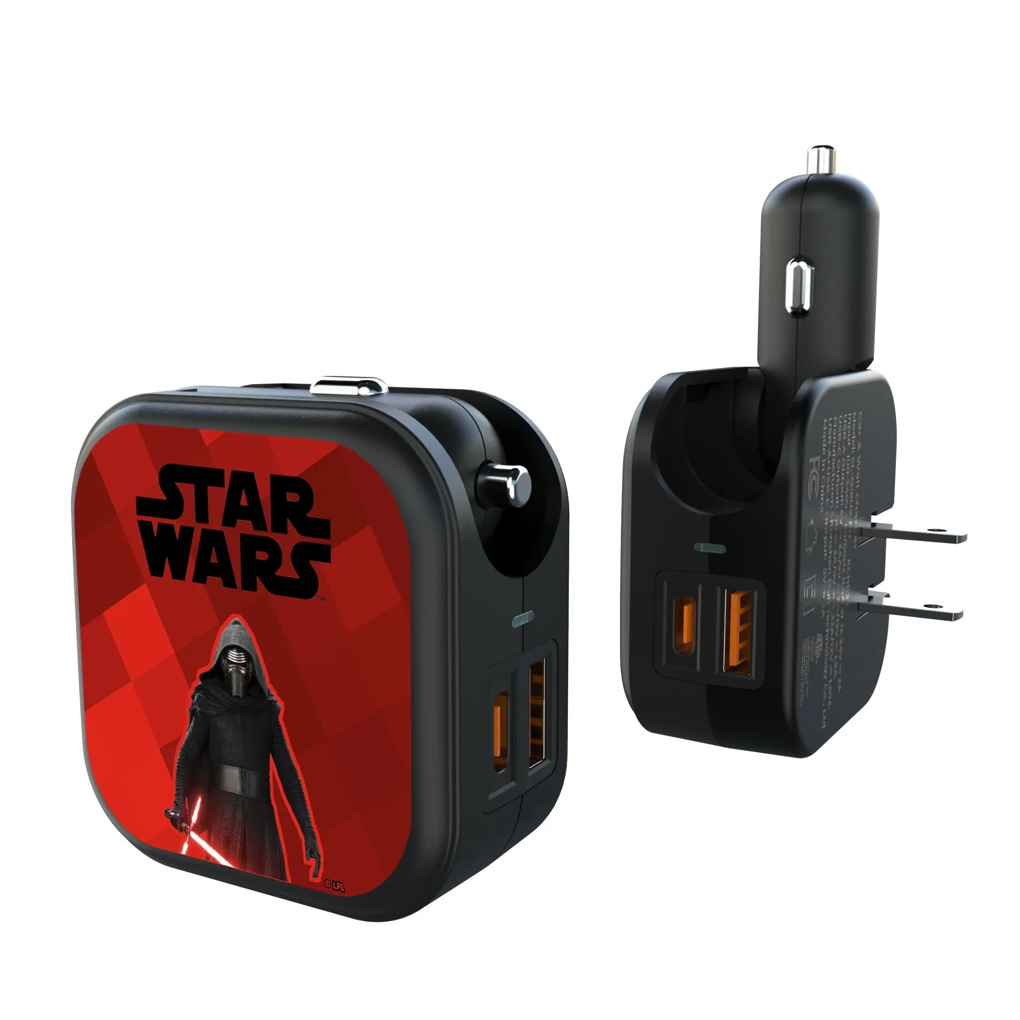Star Wars Kylo Ren Color Block 2 in 1 USB A/C Charger
