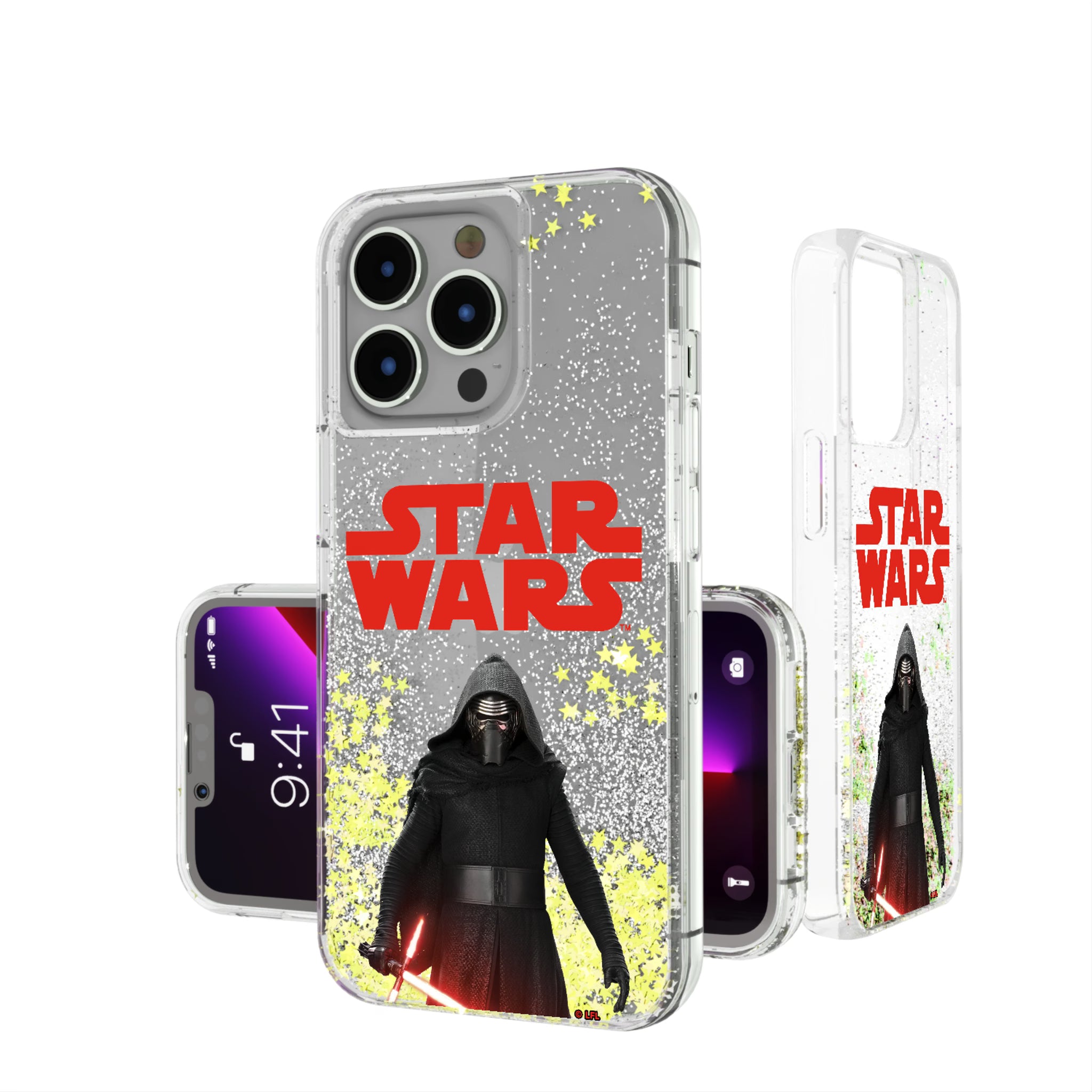 Star Wars Kylo Ren Color Block iPhone Glitter Phone Case for Apple iPhone