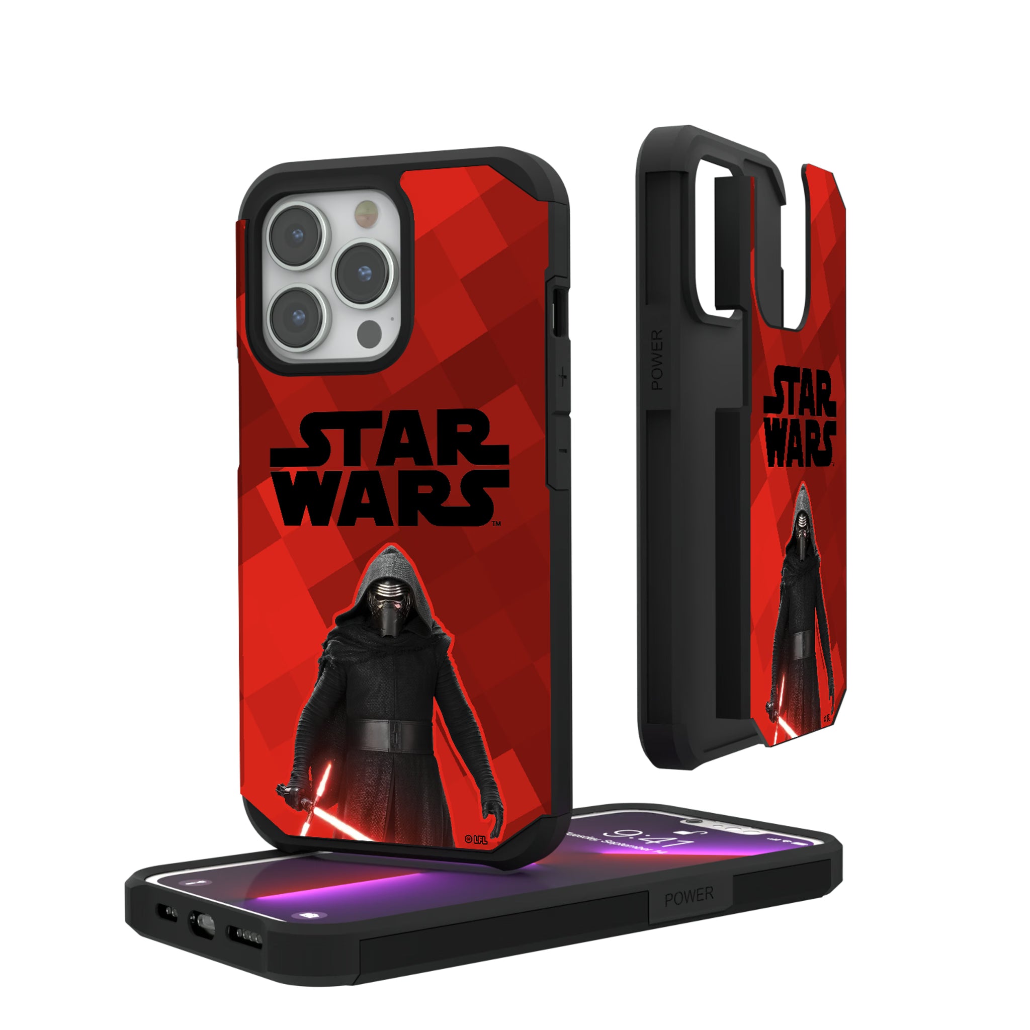 Star Wars Kylo Ren Color Block iPhone Rugged Phone Case for Apple iPhone#Device_iPhone 13 Pro