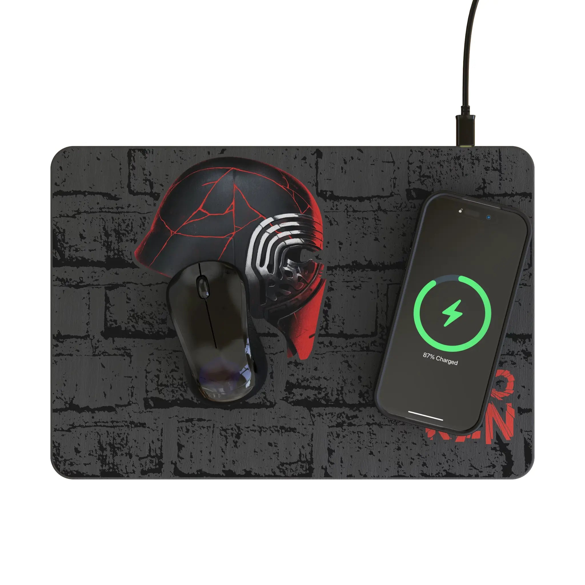 Star Wars Kylo Ren Iconic 15-Watt Wireless Charger and Mouse Pad - Lifestyle