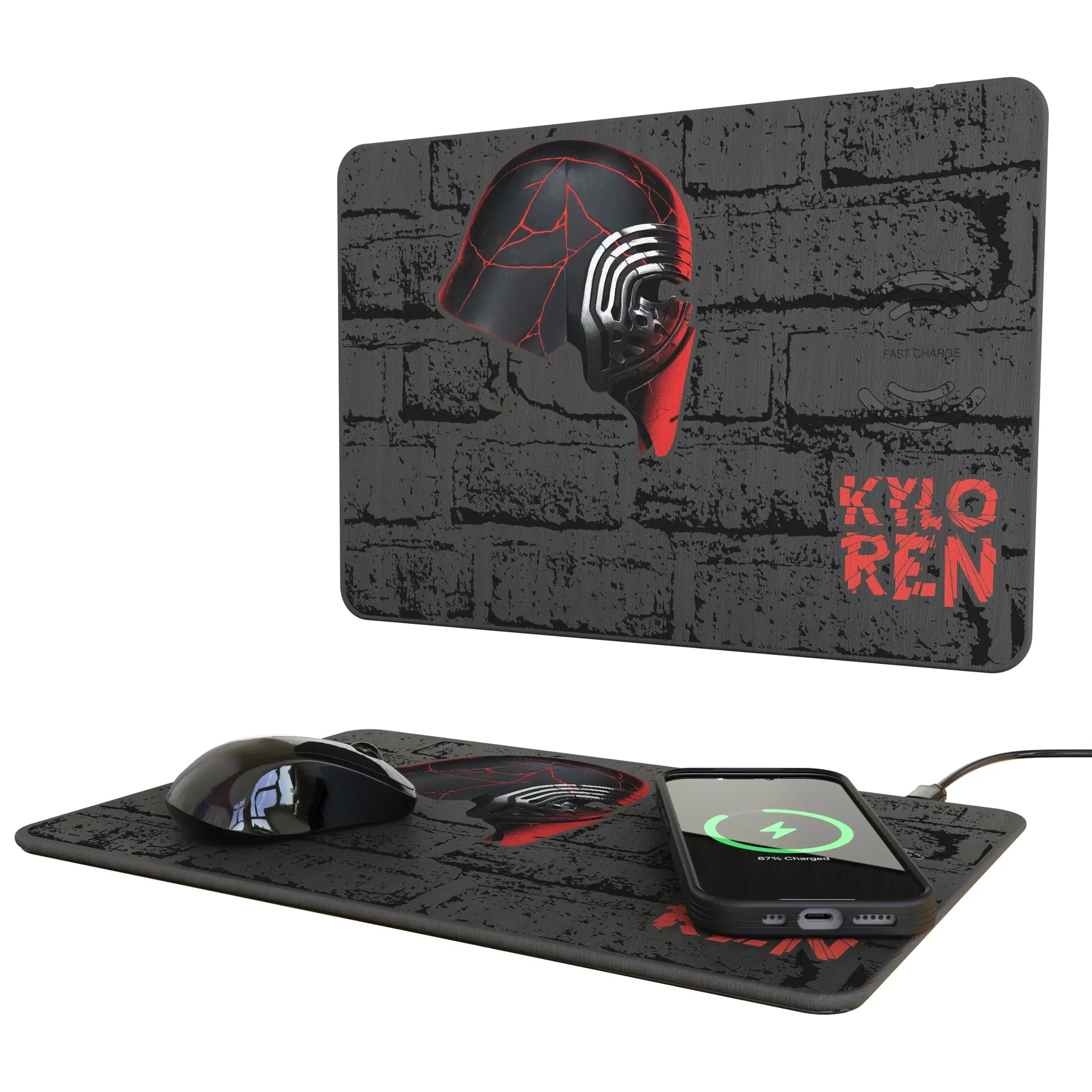 Star Wars Kylo Ren Iconic 15-Watt Wireless Charger and Mouse Pad