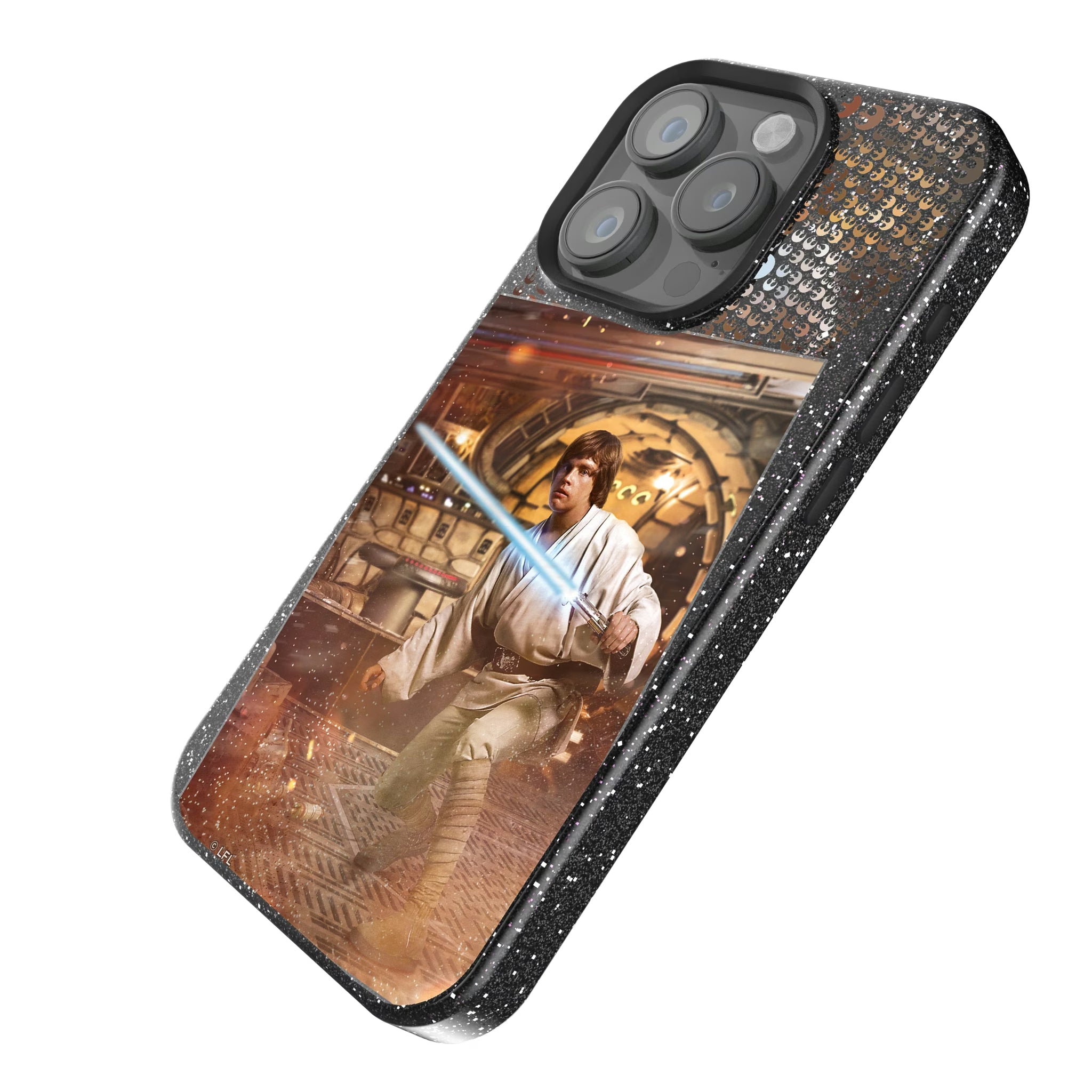Star Wars Luke Skywalker Portrait iPhone Bling Phone Case for Apple iPhone - Isometric View