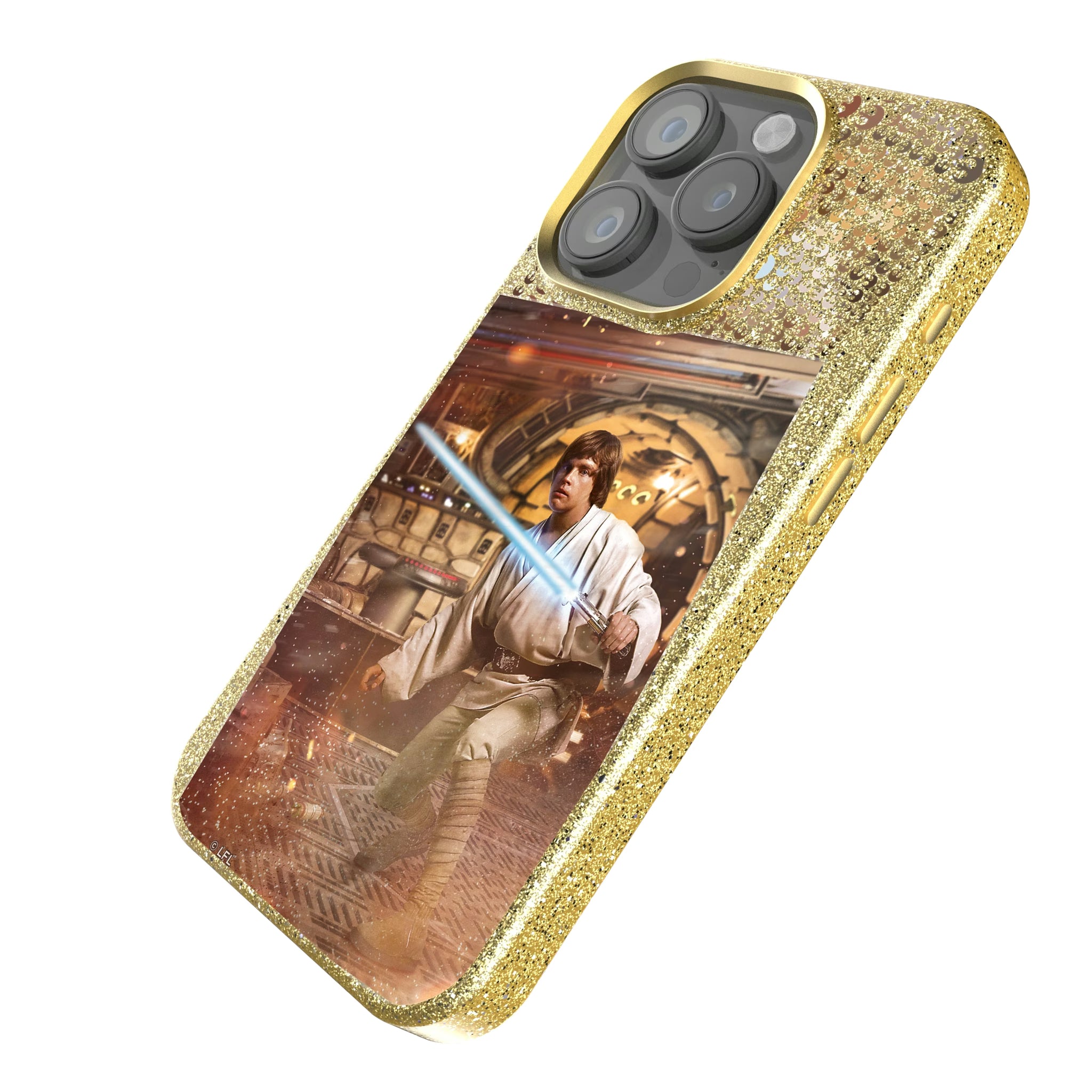 Star Wars Luke Skywalker Portrait iPhone Bling Phone Case for Apple iPhone - Isometric View