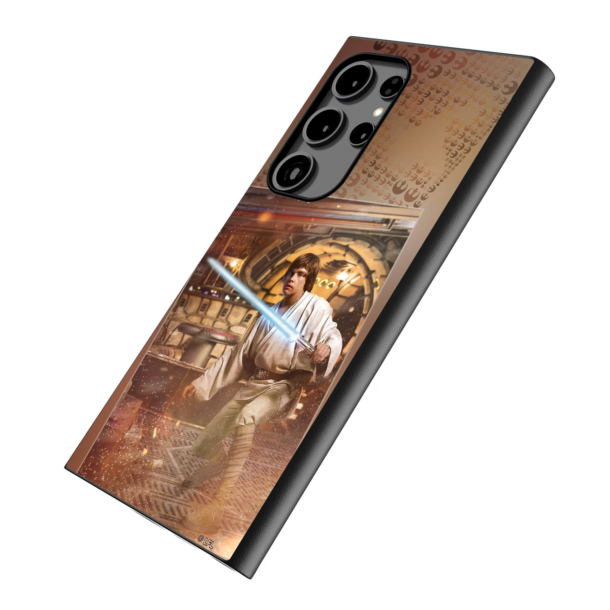 Star Wars Luke Skywalker Portrait Galaxy MagSafe Compatible Phone Case for Samsung Galaxy - Isometric View