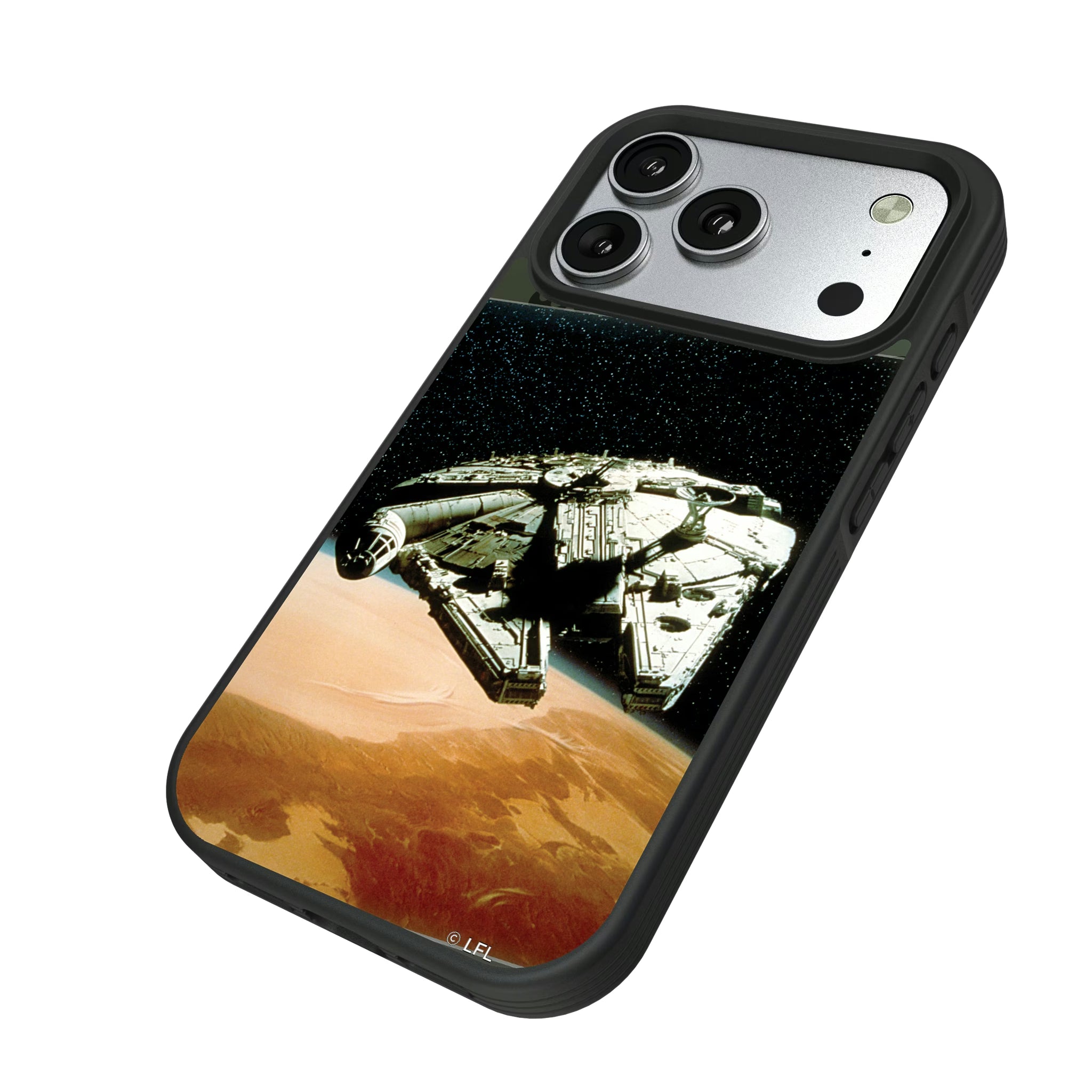 Star Wars Millennium Falcon Portrait iPhone Bump Phone Case for Apple iPhone - Isometric View#Device_iPhone 17 Pro