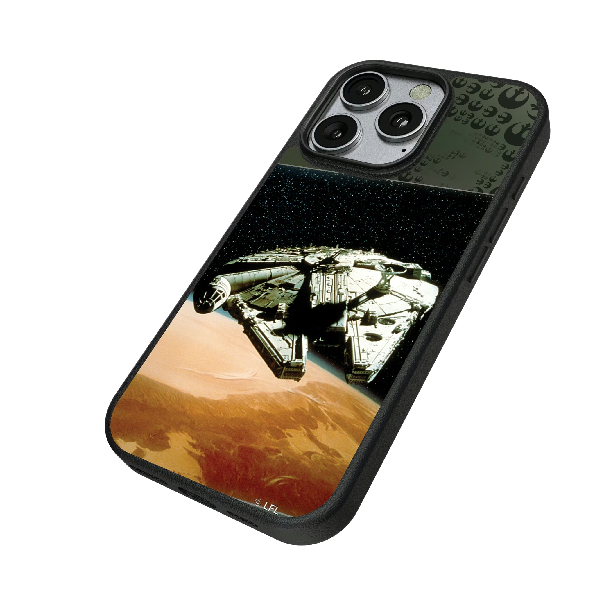 Star Wars Millennium Falcon Portrait iPhone MagSafe Compatible Phone Case for Apple iPhone - Isometric View