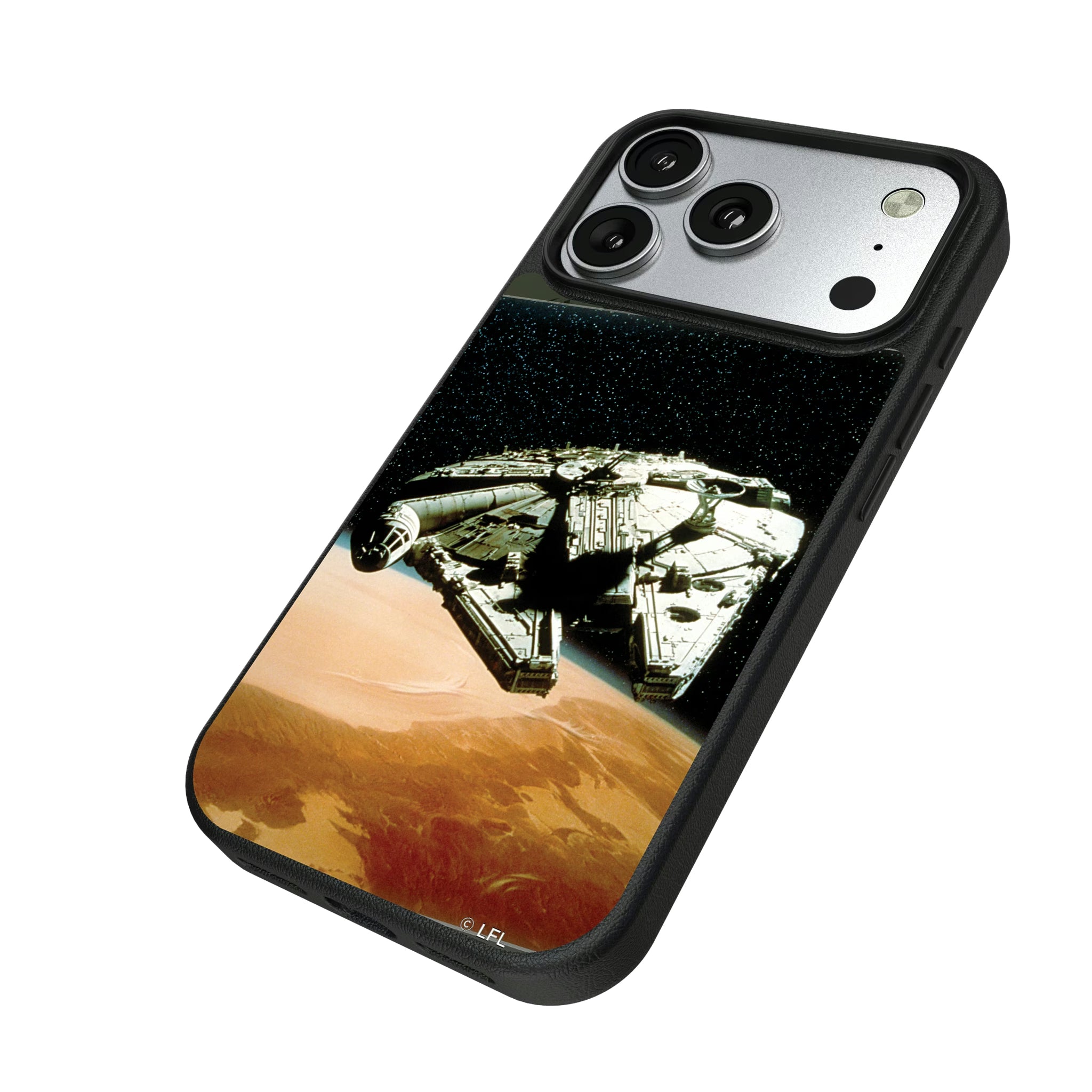 Star Wars Millennium Falcon Portrait iPhone MagSafe Compatible Phone Case for Apple iPhone - Isometric View#Device_iPhone 17 Pro