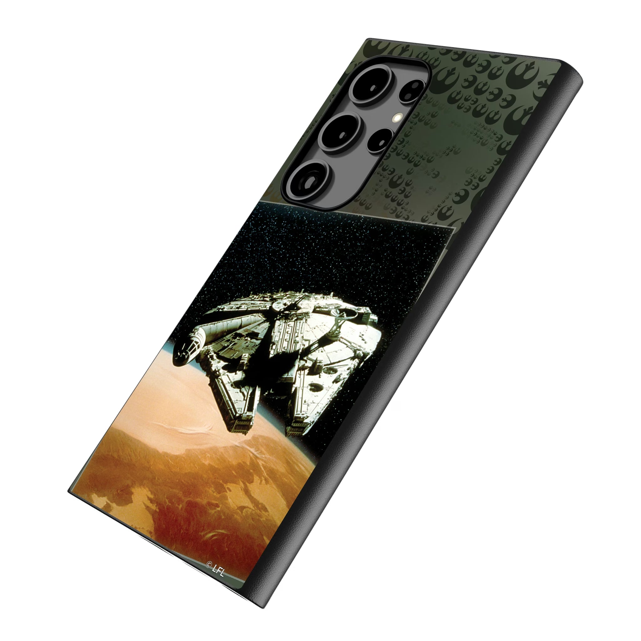 Star Wars Millennium Falcon Portrait Galaxy MagSafe Compatible Phone Case for Samsung Galaxy - Isometric View