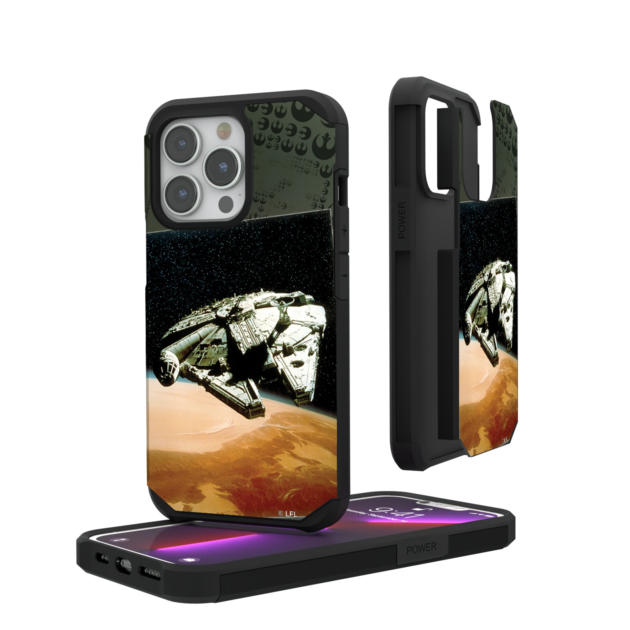 Star Wars Millennium Falcon Portrait iPhone Rugged Phone Case for Apple iPhone#Device_iPhone 13 Pro