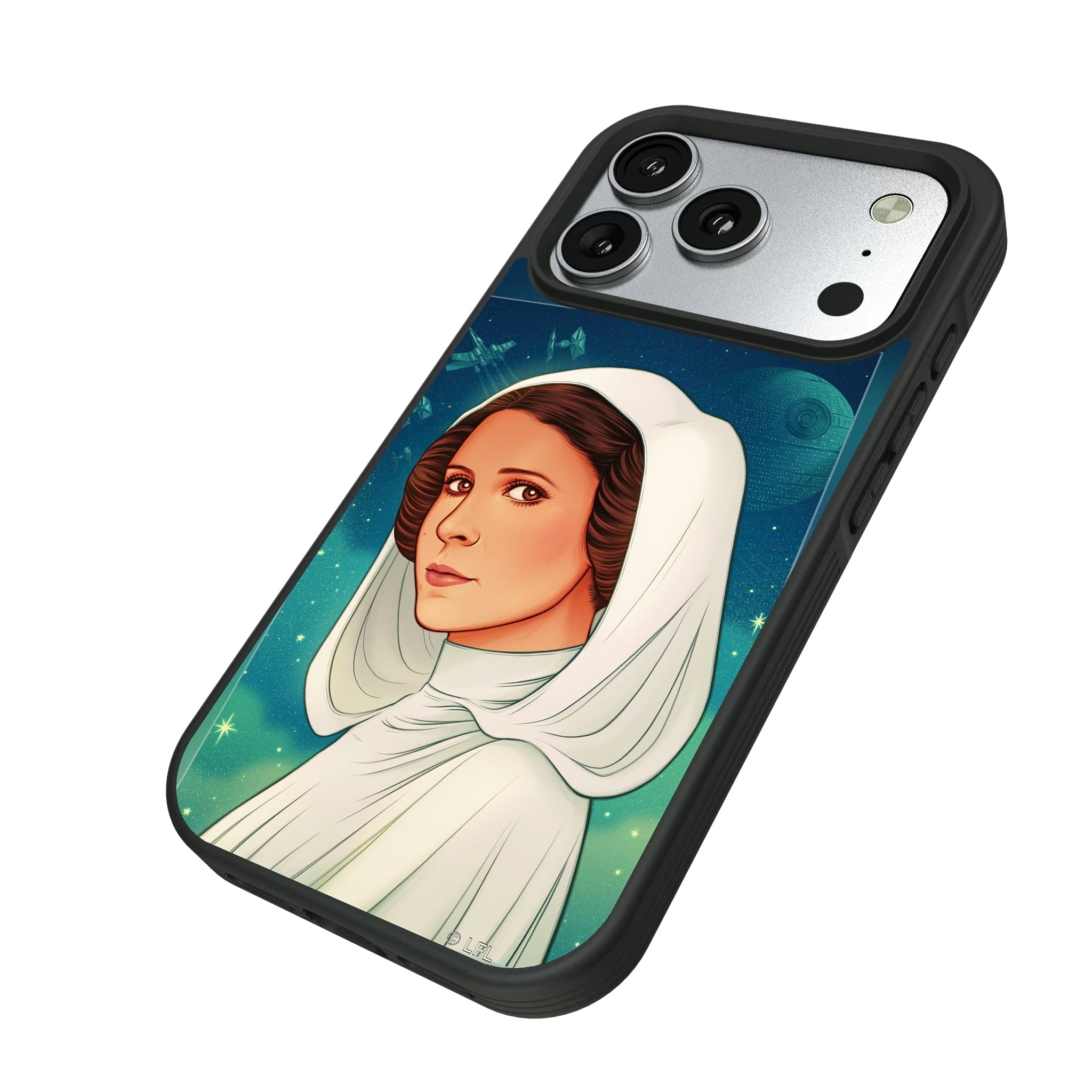 Star Wars Princess Leia Organa Portrait iPhone Bump Phone Case for Apple iPhone - Isometric View#Device_iPhone 17 Pro