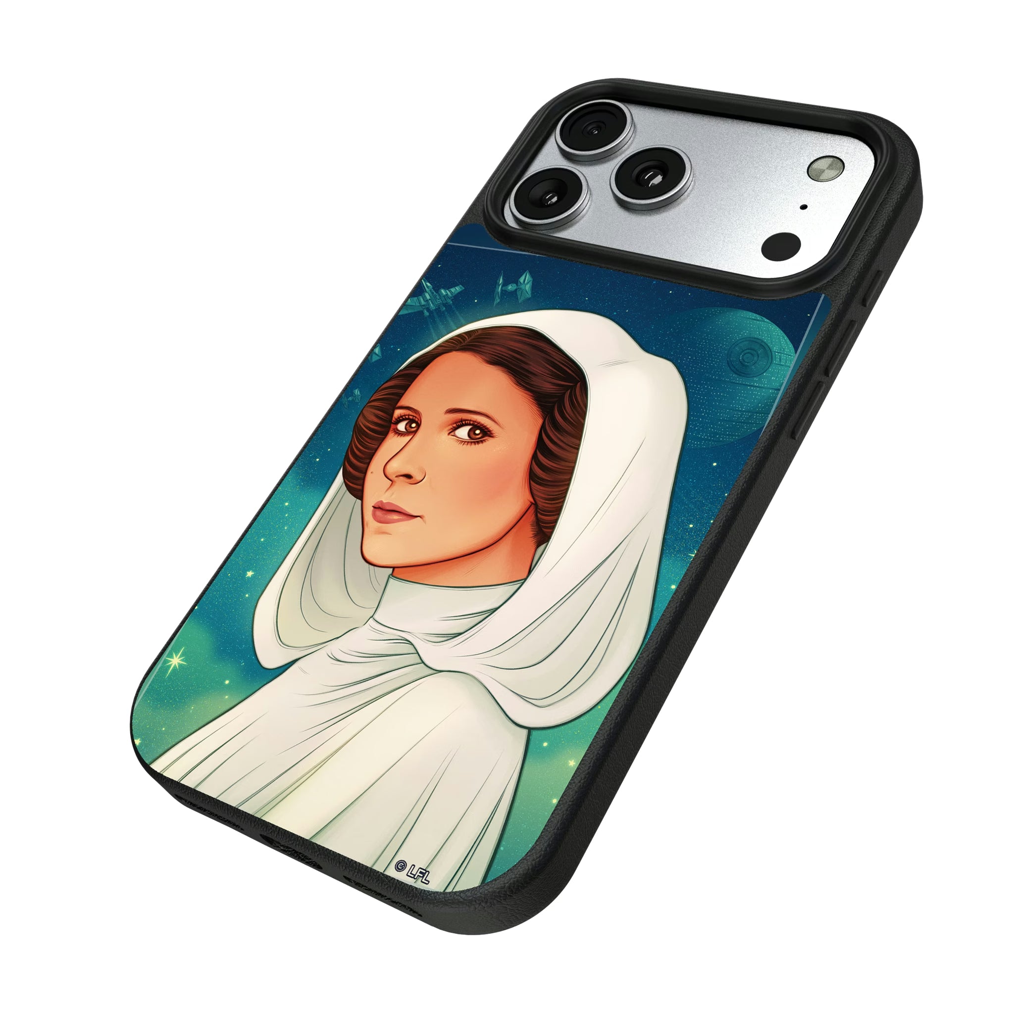 Star Wars Princess Leia Organa Portrait iPhone MagSafe Compatible Phone Case for Apple iPhone - Isometric View#Device_iPhone 17 Pro Max