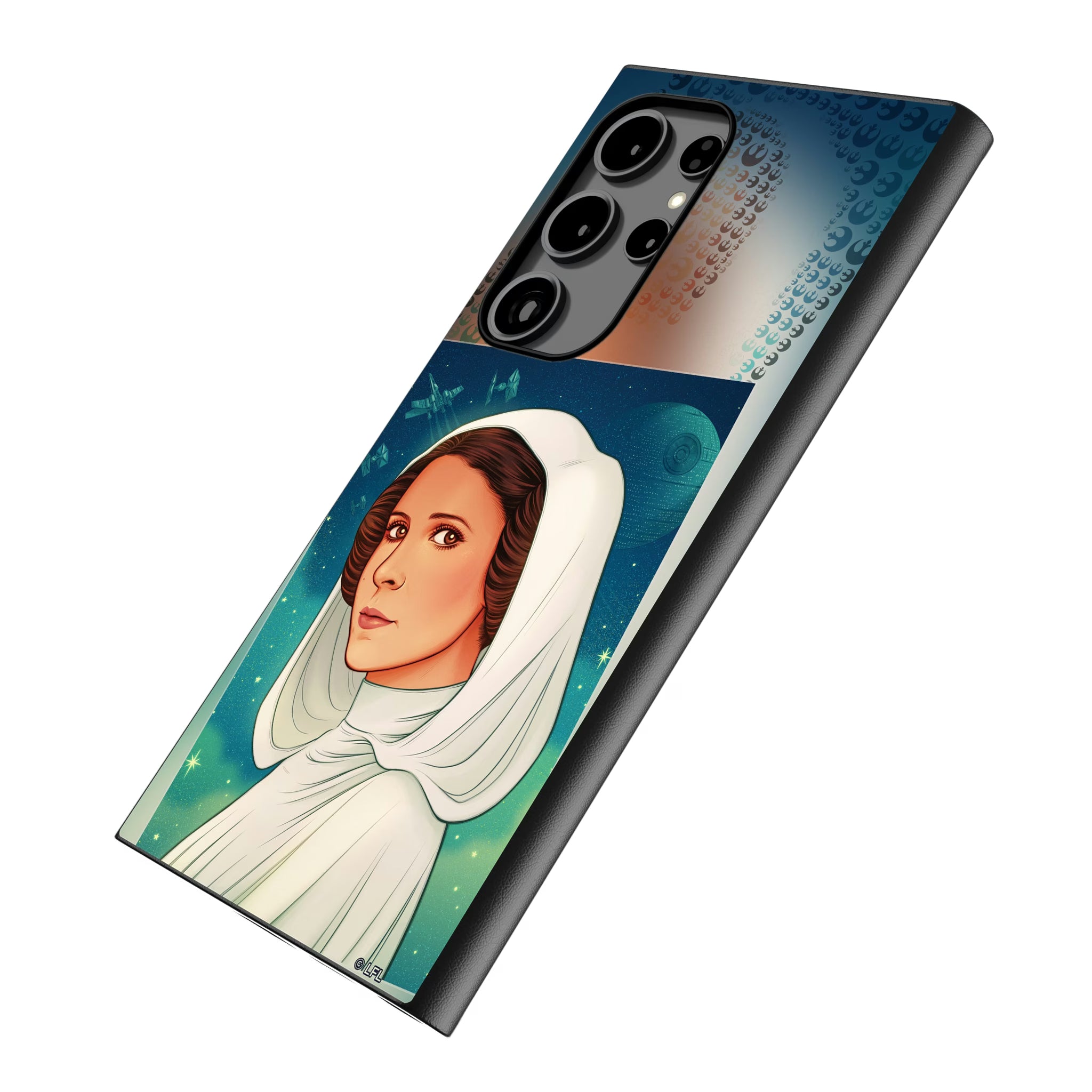 Star Wars Princess Leia Organa Portrait Galaxy MagSafe Compatible Phone Case for Samsung Galaxy - Isometric View