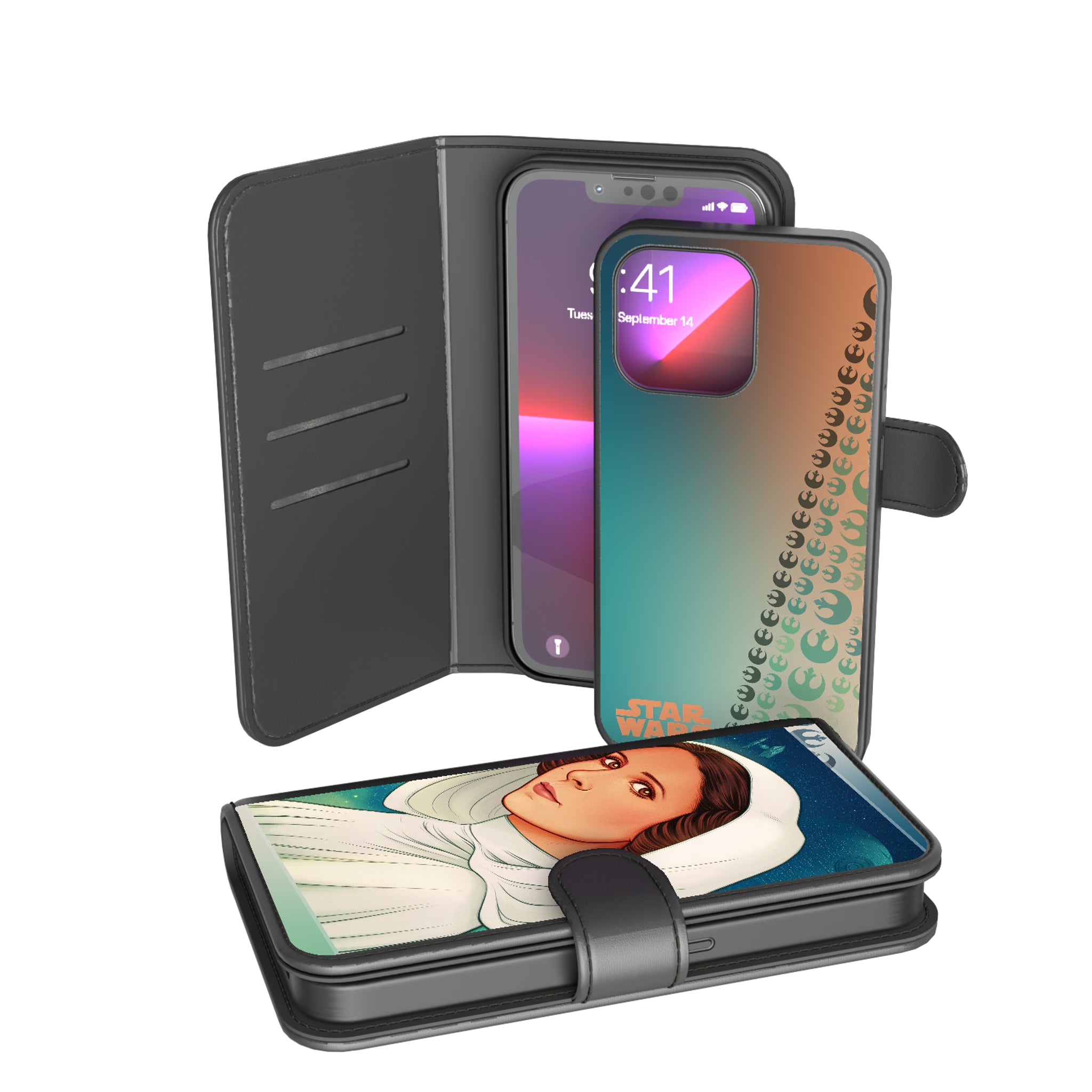 Star Wars Princess Leia Organa Portrait iPhone Wallet Phone Case for Apple iPhone