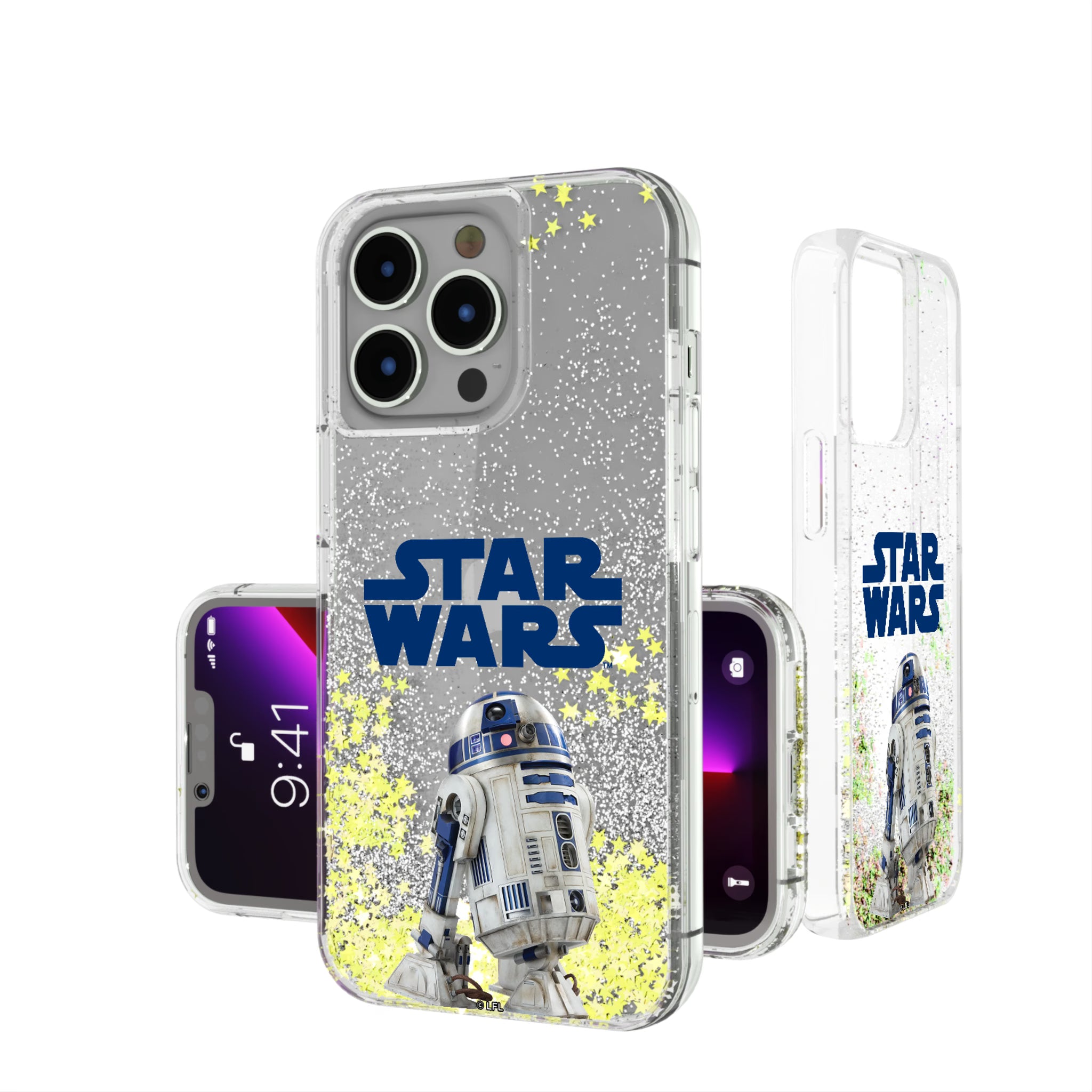 Star Wars R2-D2 Color Block iPhone Glitter Phone Case for Apple iPhone
