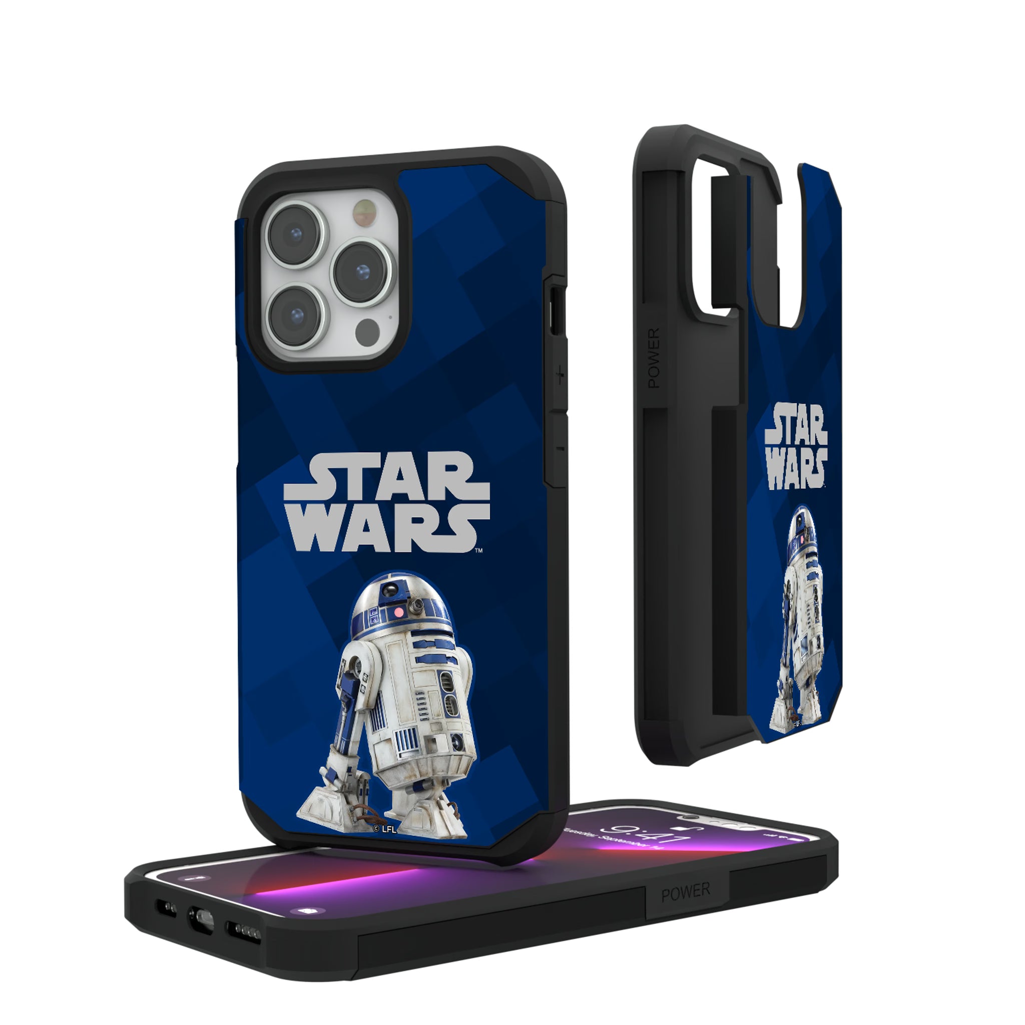 Star Wars R2-D2 Color Block iPhone Rugged Phone Case for Apple iPhone#Device_iPhone 13 Pro