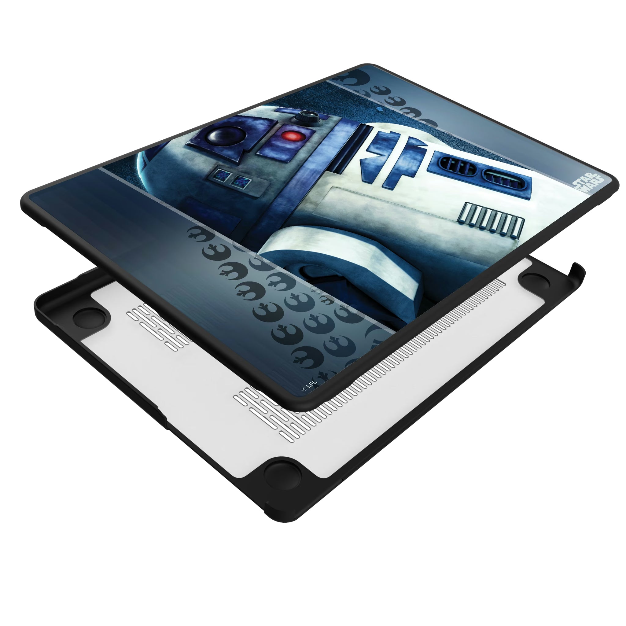 Star Wars R2-D2 Portrait MacBook Laptop Case for Apple MacBook - Isometric View#Device_MacBook Pro (14-inch, 2021) / MacBook Pro (14-inch, 2023) / MacBook Pro (14-inch, 2024)
