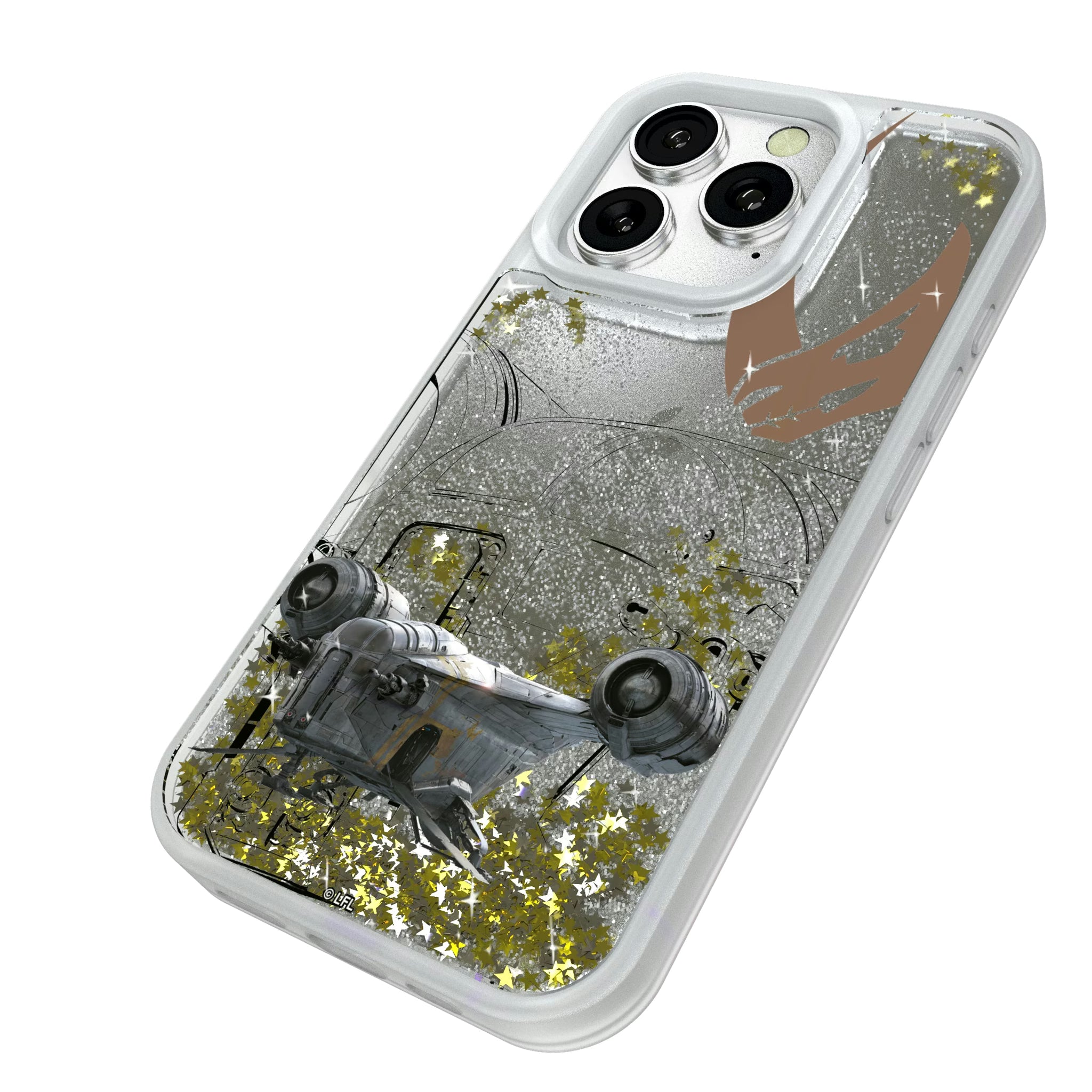 Star Wars Razor Crest FactionTech iPhone Glitter Phone Case for Apple iPhone - Isometric View#Device_iPhone 16 Pro