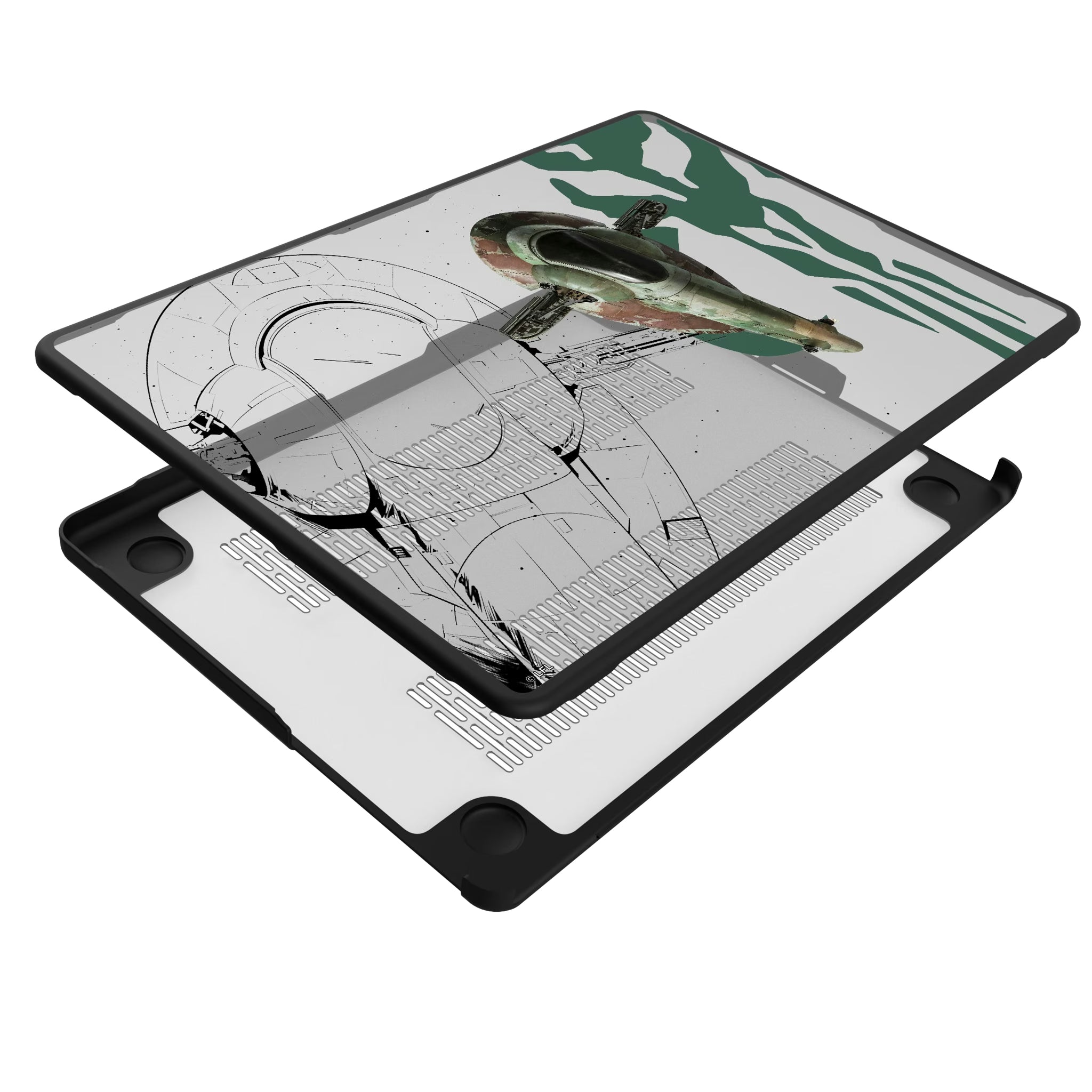 Star Wars Slave I FactionTech MacBook Laptop Case for Apple MacBook - Isometric View#Device_MacBook Pro (14-inch, 2021) / MacBook Pro (14-inch, 2023) / MacBook Pro (14-inch, 2024)