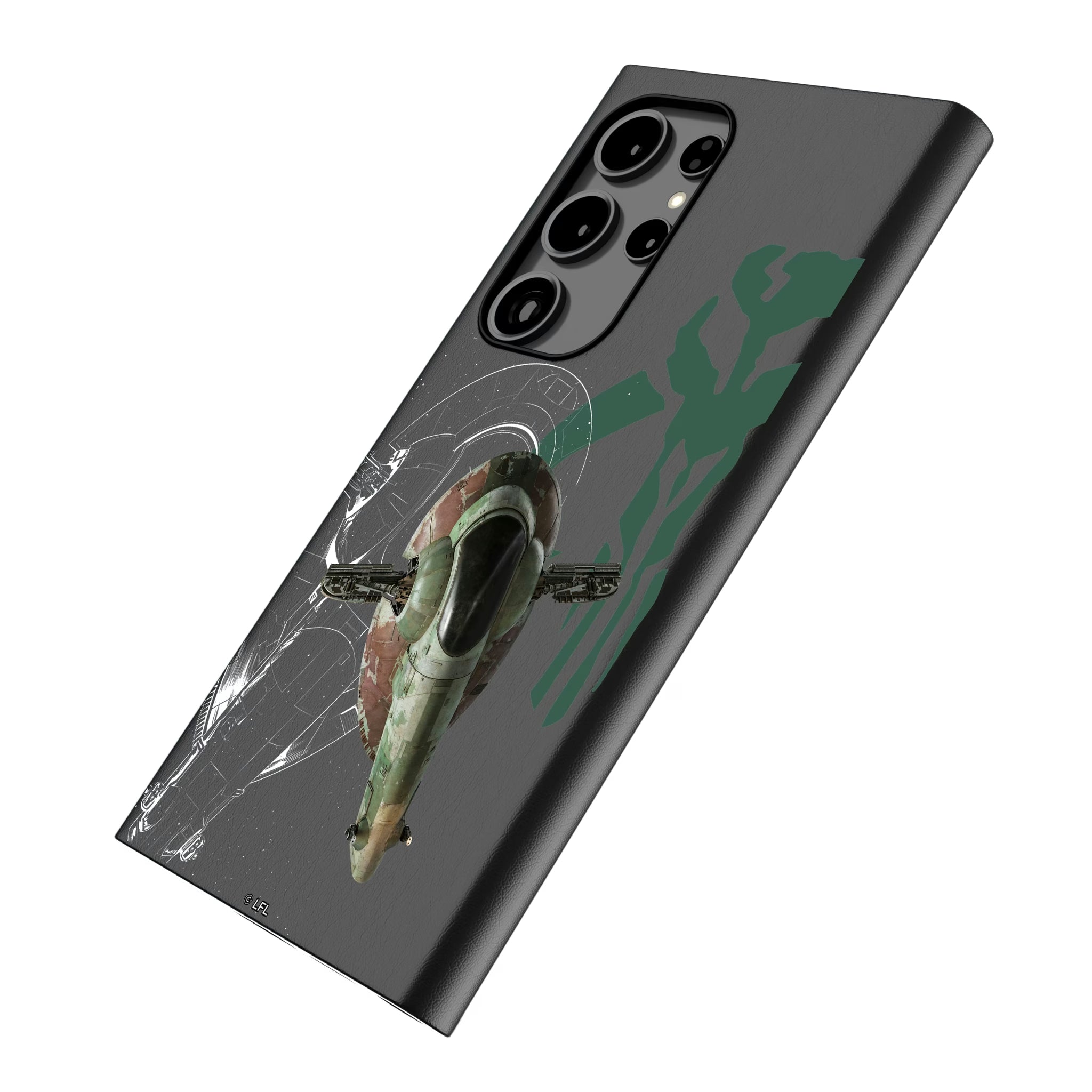 Star Wars Slave I FactionTech Galaxy MagSafe Compatible Phone Case for Samsung Galaxy - Isometric View