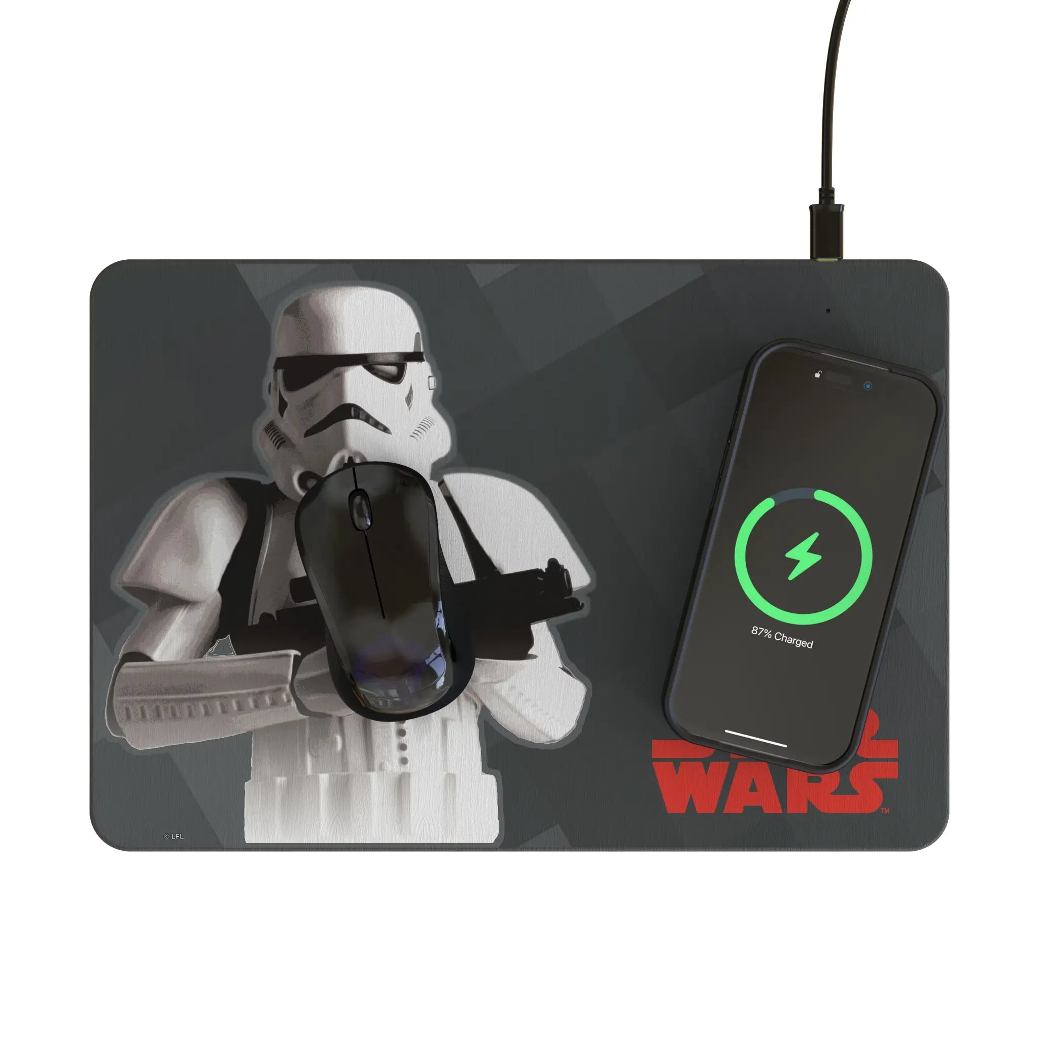 Star Wars Stormtrooper Color Block 15-Watt Wireless Charger and Mouse Pad - Lifestyle
