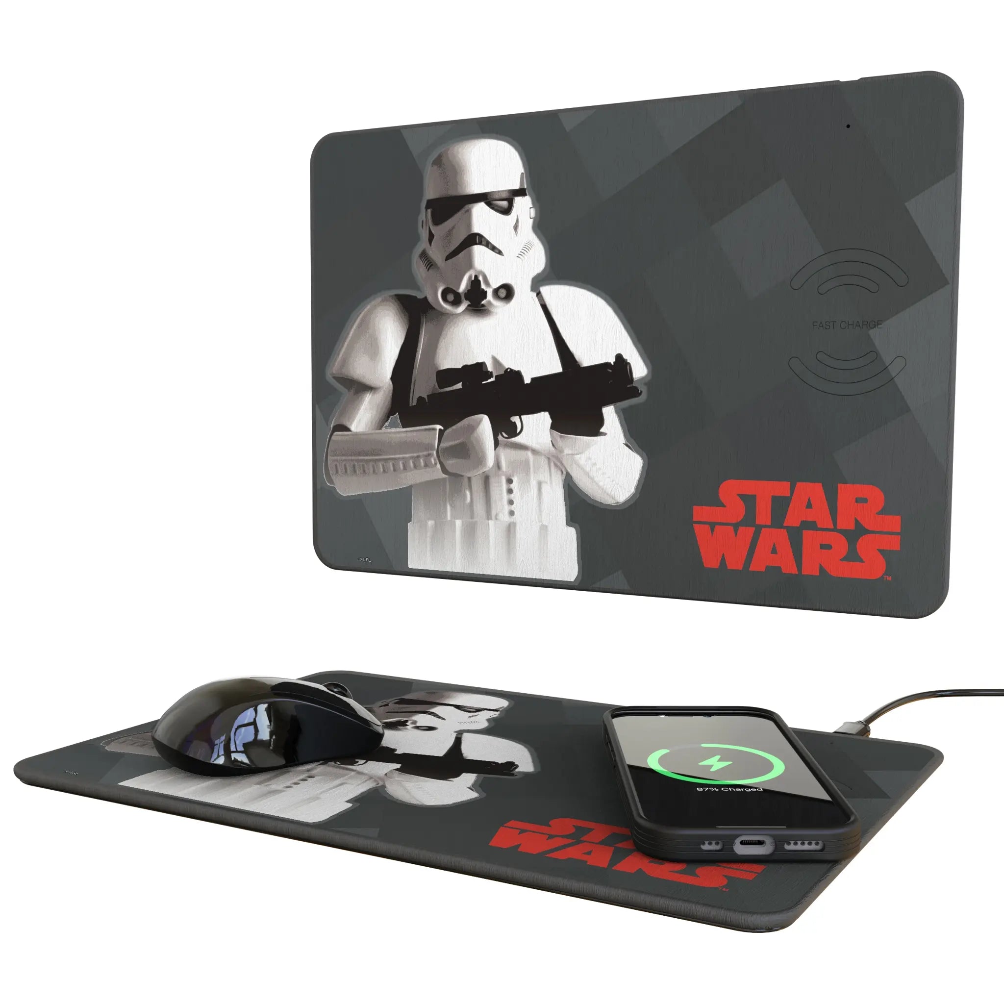 Star Wars Stormtrooper Color Block 15-Watt Wireless Charger and Mouse Pad