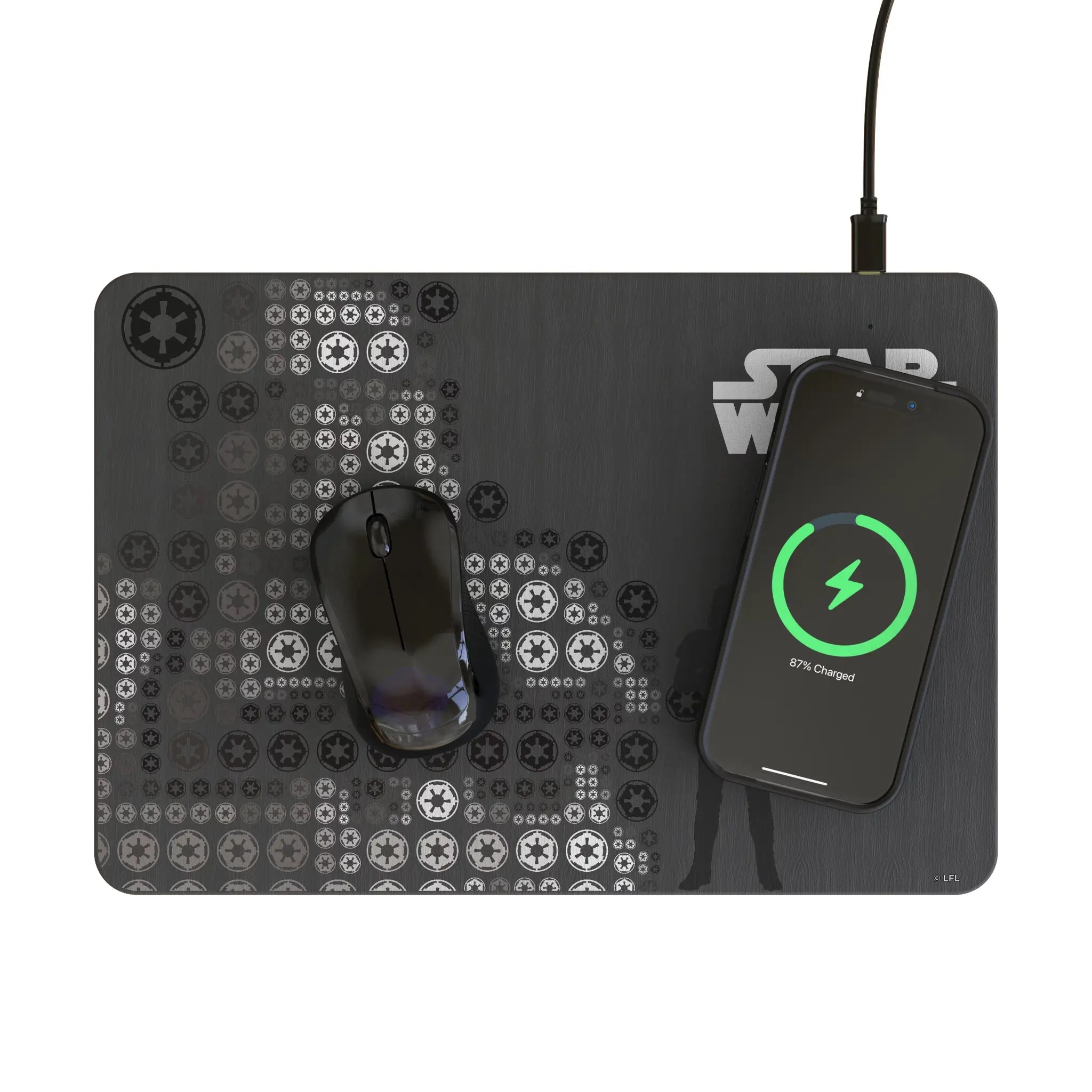 Star Wars Stormtrooper Quadratic 15-Watt Wireless Charger and Mouse Pad - Lifestyle