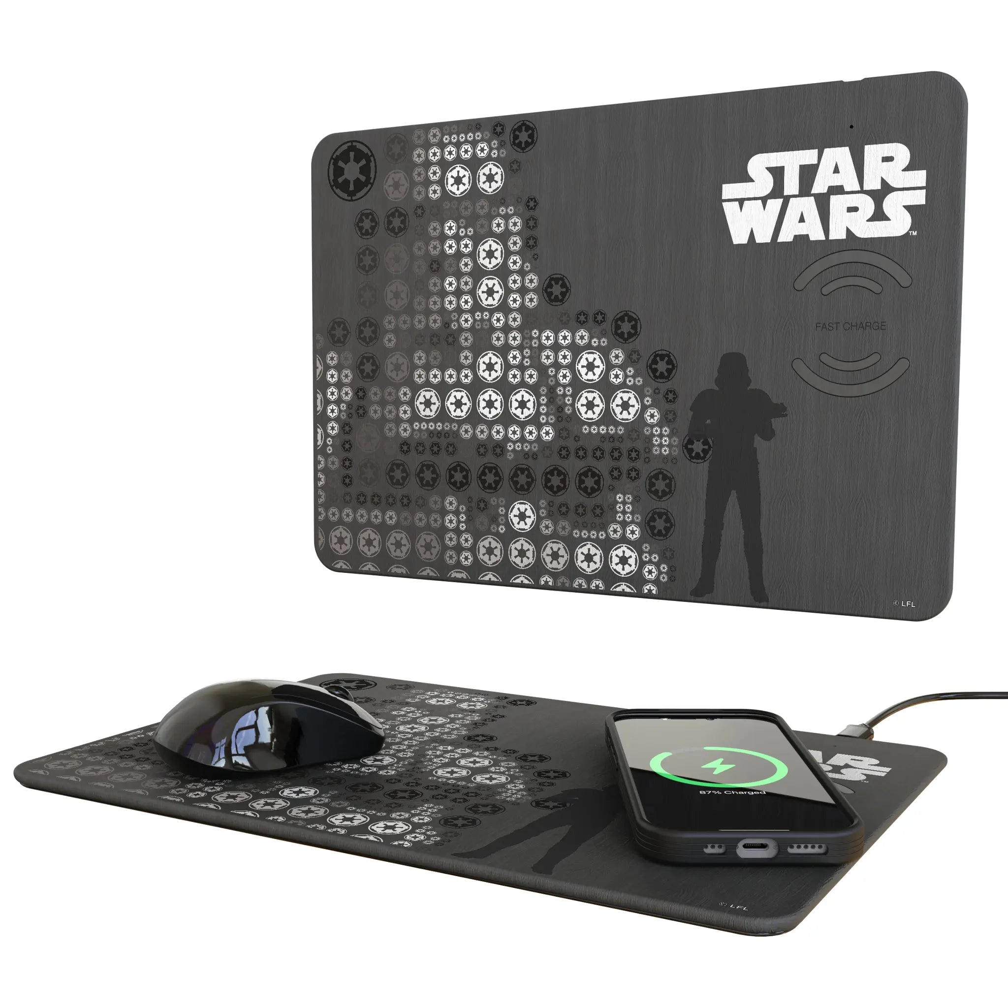 Star Wars Stormtrooper Quadratic 15-Watt Wireless Charger and Mouse Pad