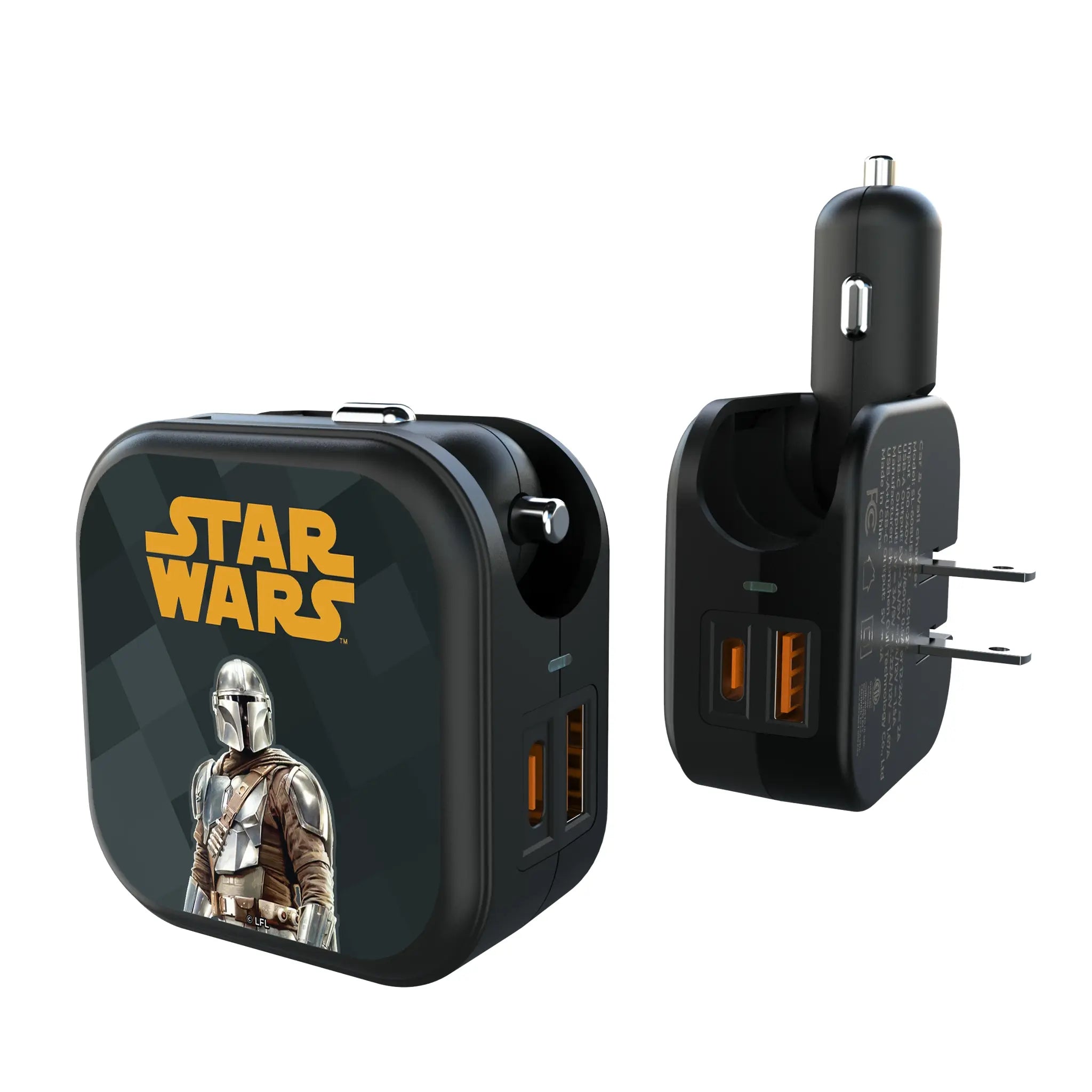 Star Wars: The Mandalorian Din Djarin Color Block 2 in 1 USB A/C Charger