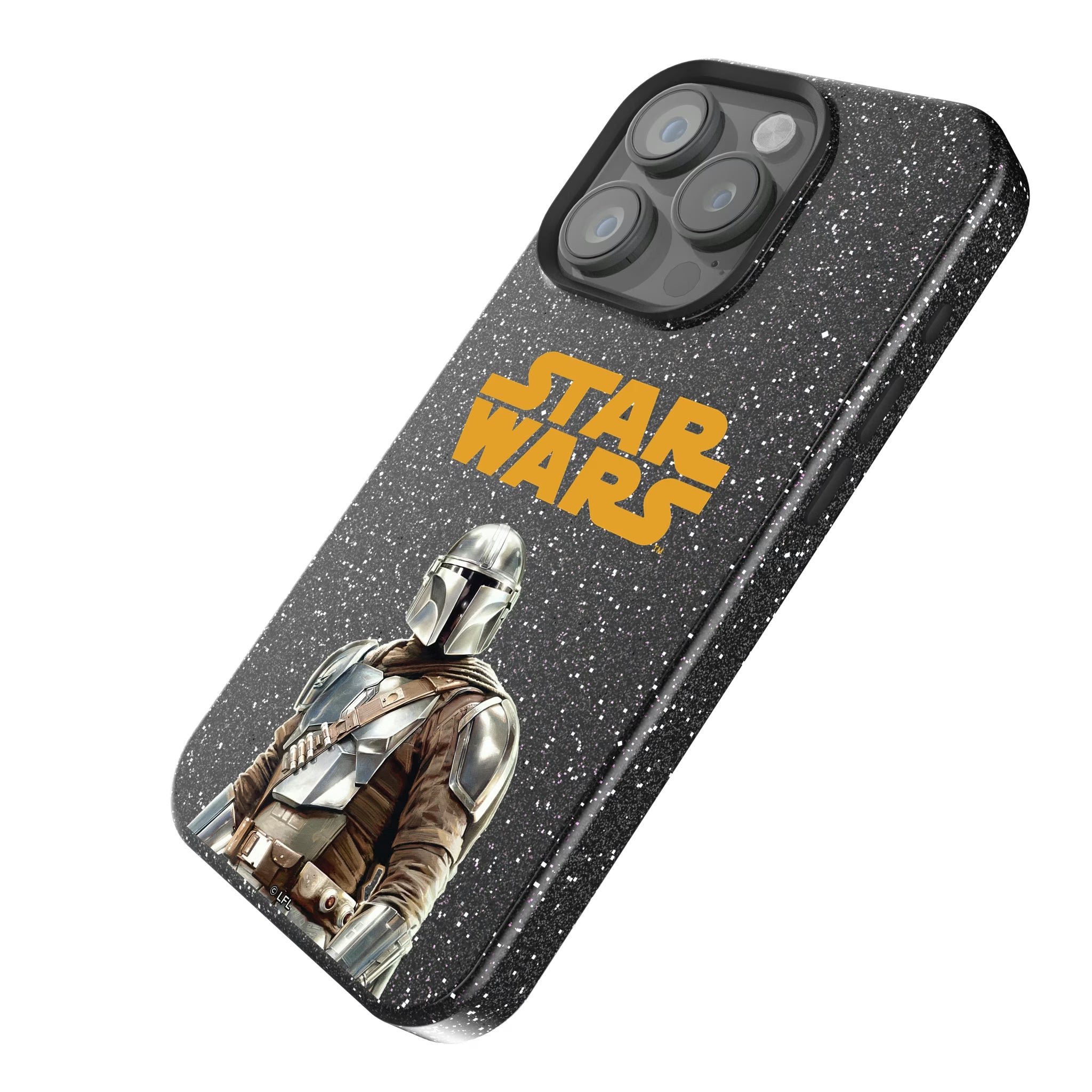 Star Wars: The Mandalorian Din Djarin Color Block iPhone Bling Phone Case for Apple iPhone - Isometric View