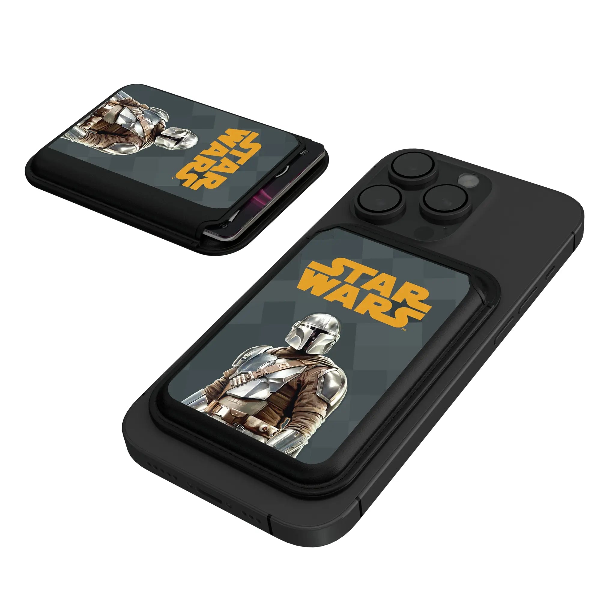 Star Wars: The Mandalorian Din Djarin Color Block Black Magnetic Credit Card Wallet