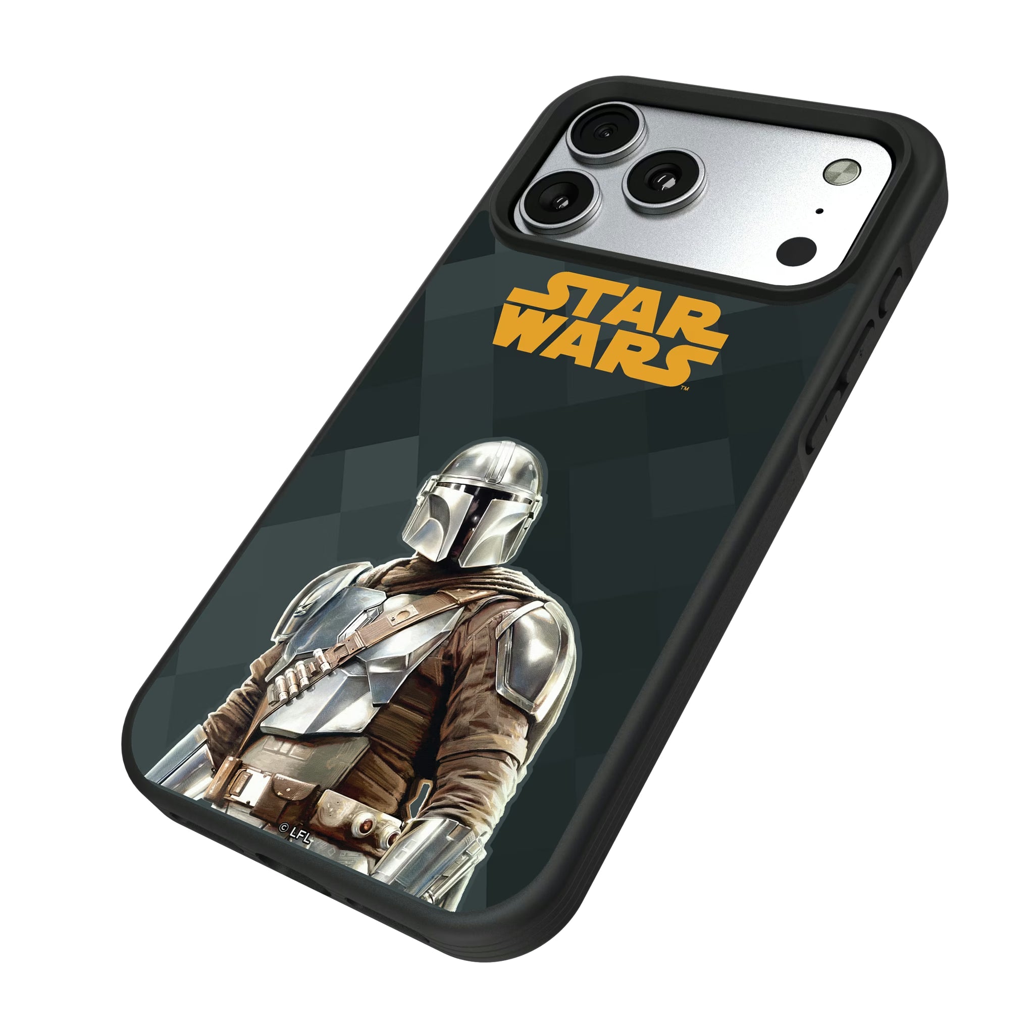 Star Wars: The Mandalorian Din Djarin Color Block iPhone Bump Phone Case for Apple iPhone - Isometric View#Device_iPhone 17 Pro Max