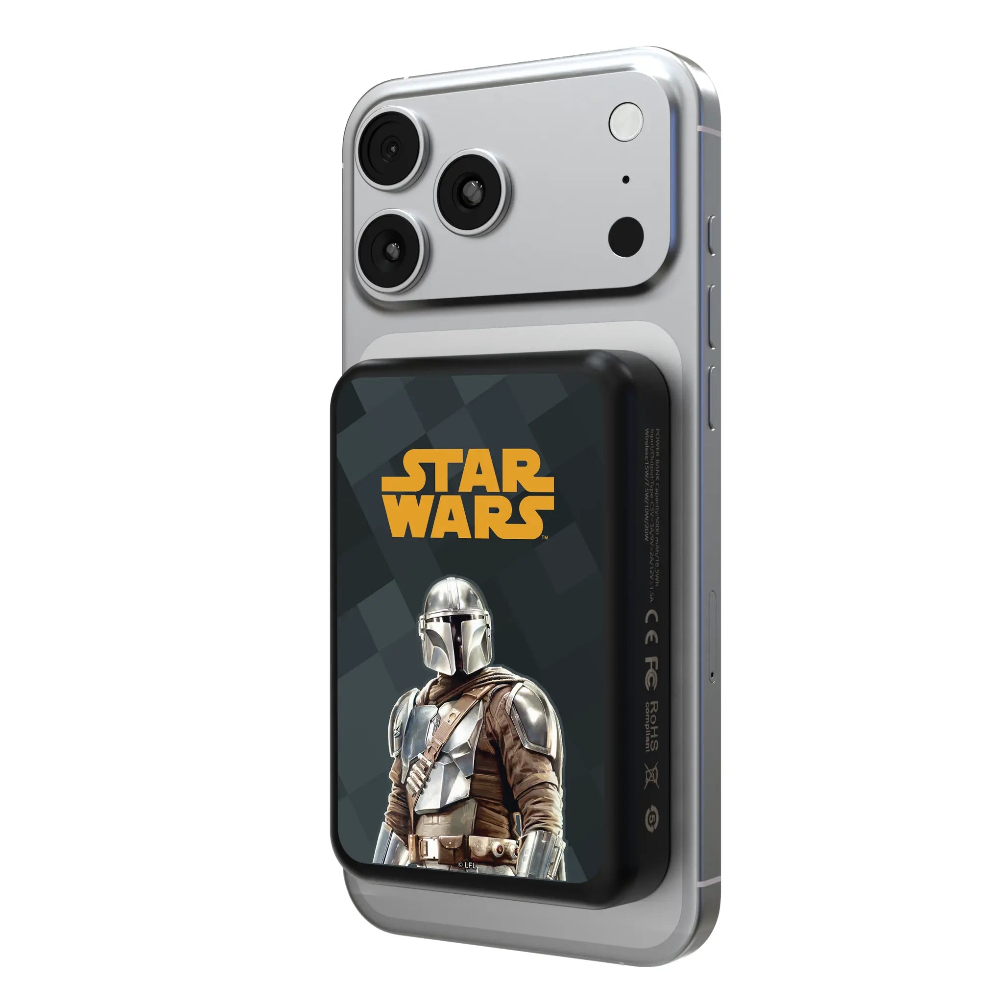 Star Wars: The Mandalorian Din Djarin Color Block Wireless Mag Power Bank